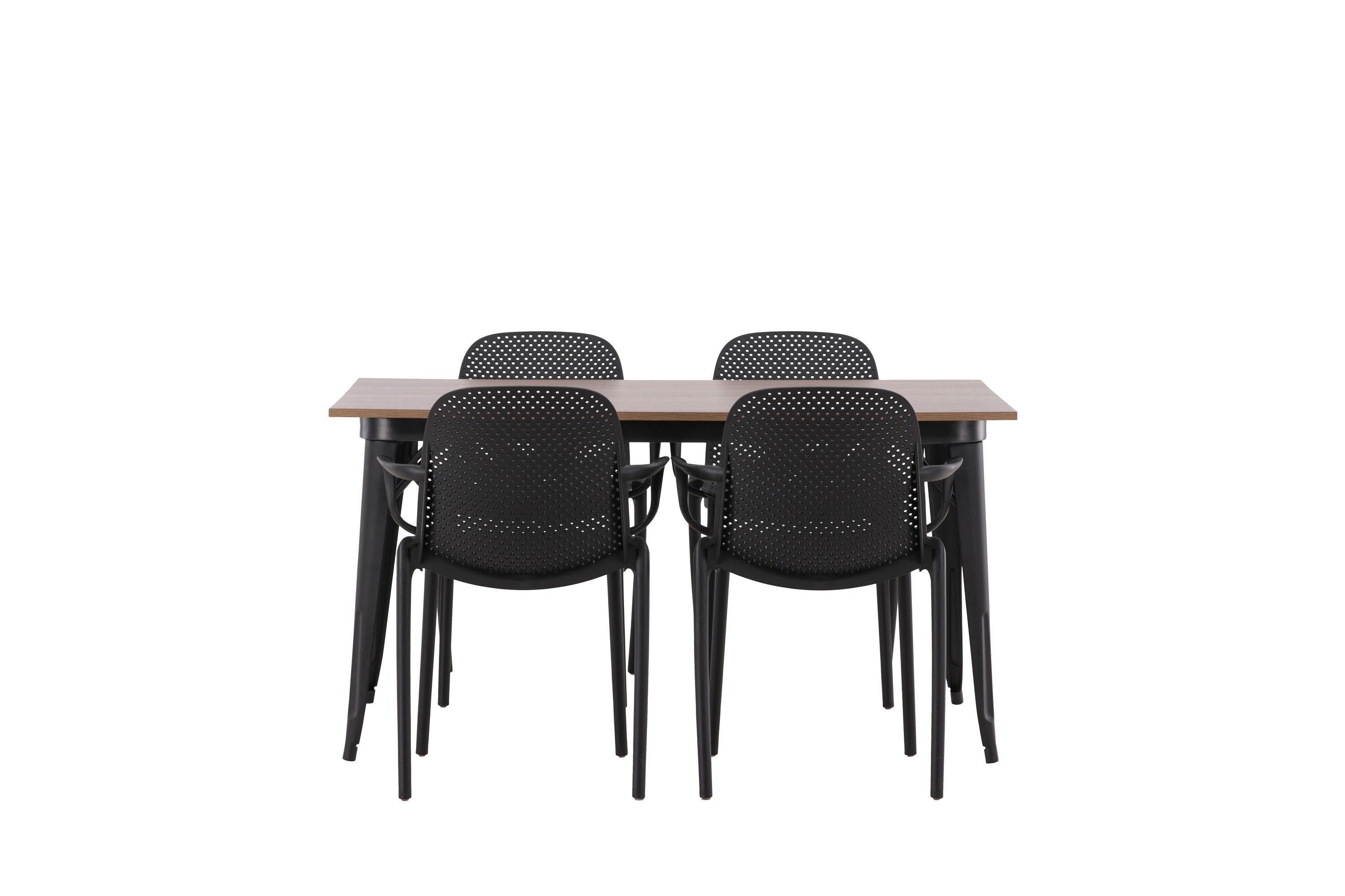 Tempe Matgrupp 140 cm Rektangulär med 4 Baltimore stolar Svart