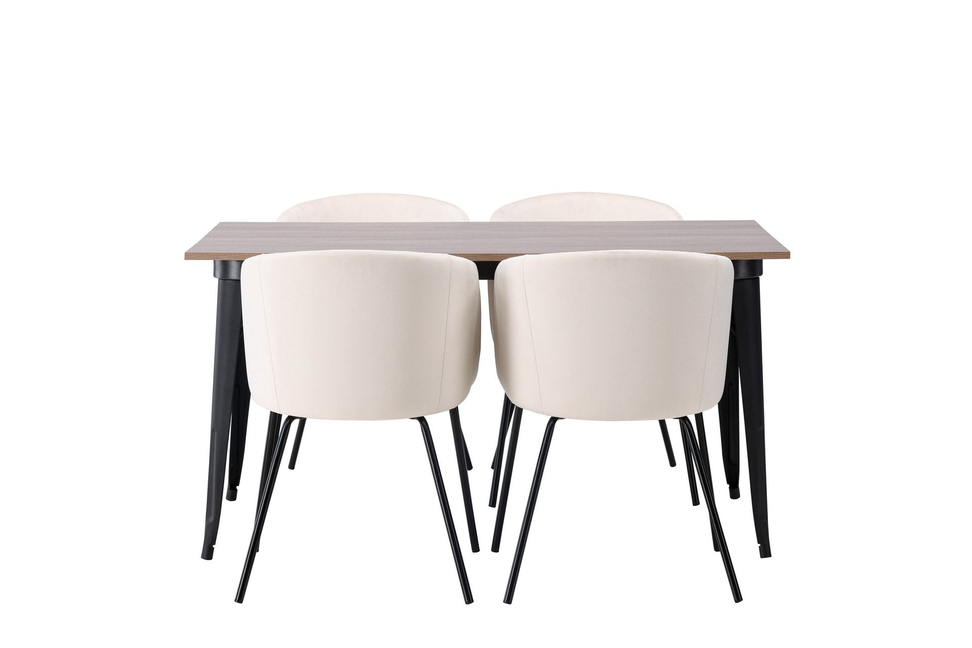 Tempe Matgrupp 140 cm Rektangul&auml;r med 4 Berit stolar - Beige