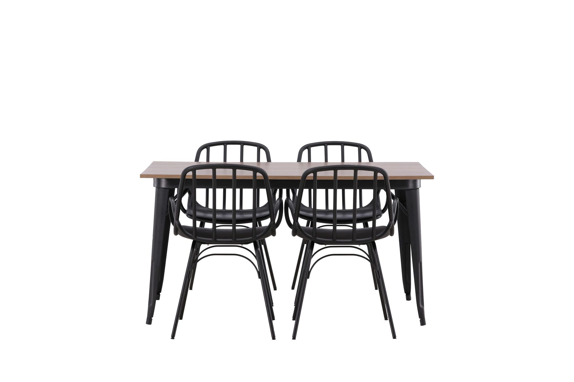 Tempe Matgrupp 140 cm Rektangul&auml;r med 4 Dyr&ouml;n stolar - Svart