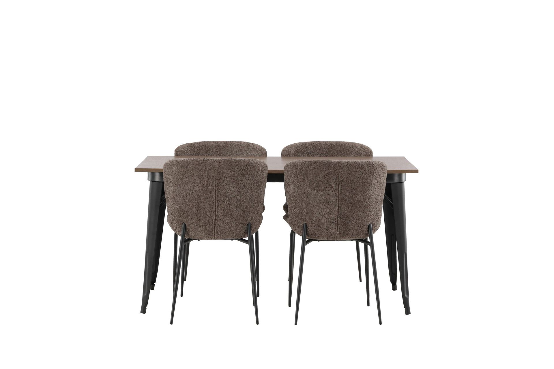 Tempe Matgrupp 140 cm Rektangul&auml;r med 4 Modesto stolar - M&ouml;rkgr&aring;