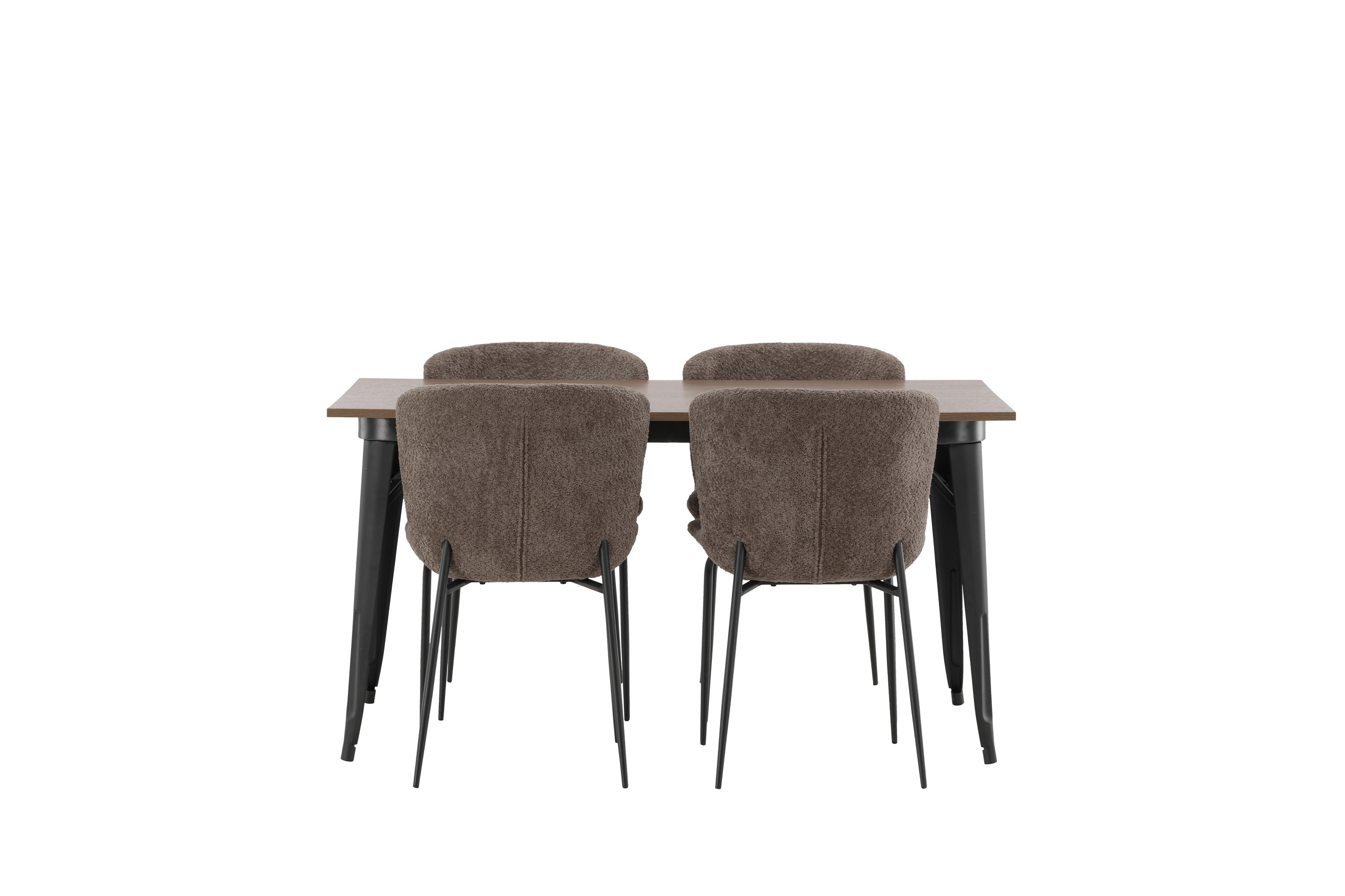 Tempe Matgrupp 140 cm Rektangulär med 4 Modesto stolar Mörkgrå