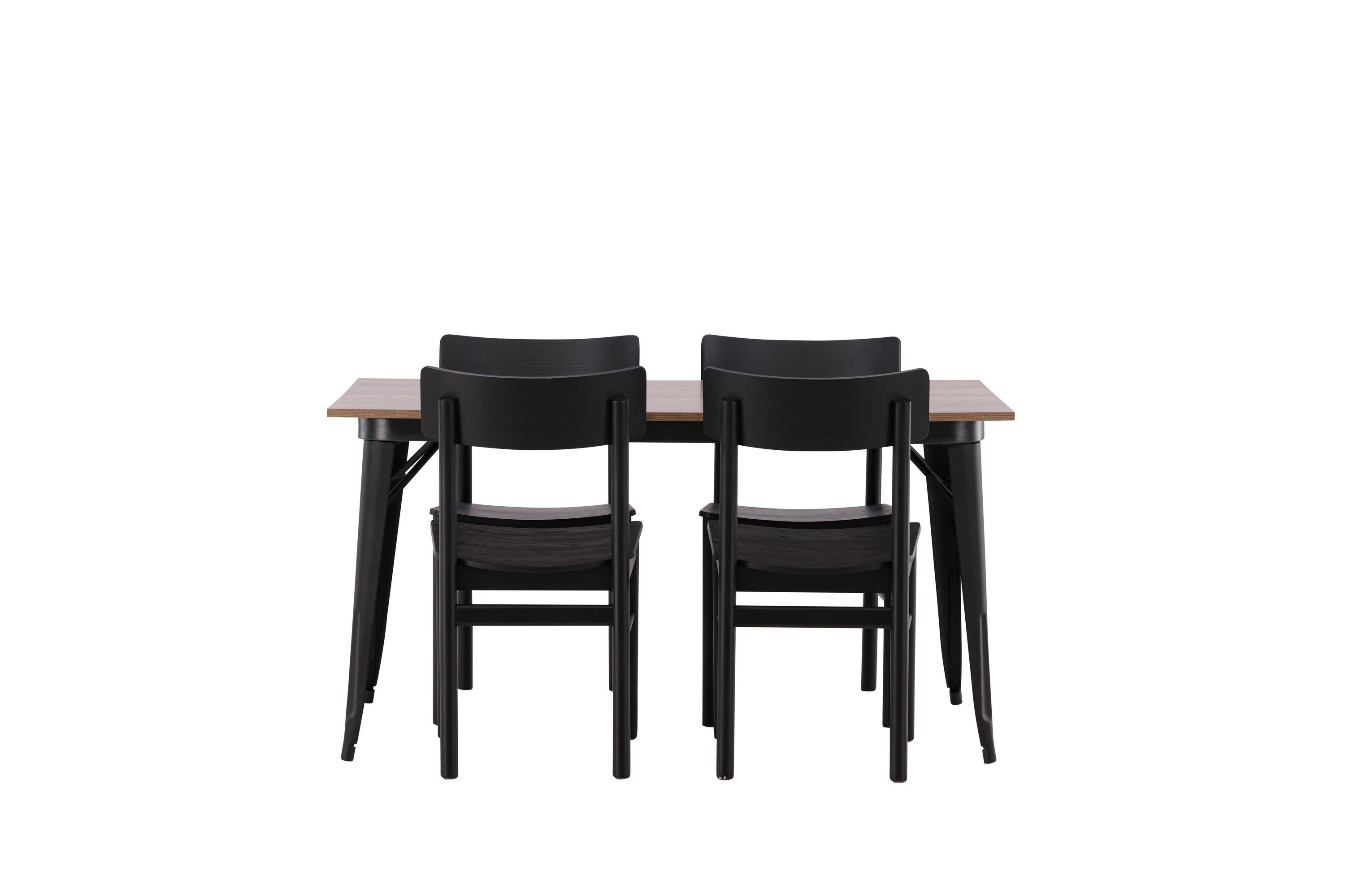 Tempe Matgrupp 140 cm Rektangulär med 4 Montros stolar Svart