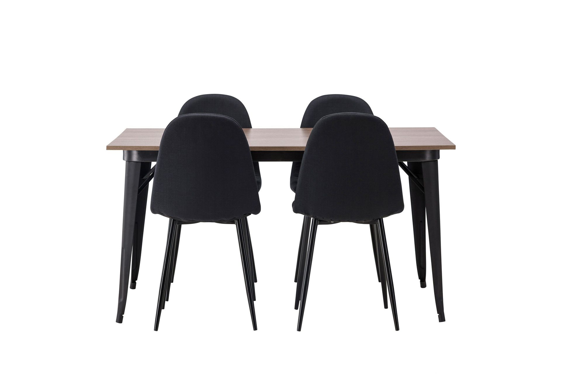 tempe matgrupp 140 cm rektangulär med 4 polar stolar - svart