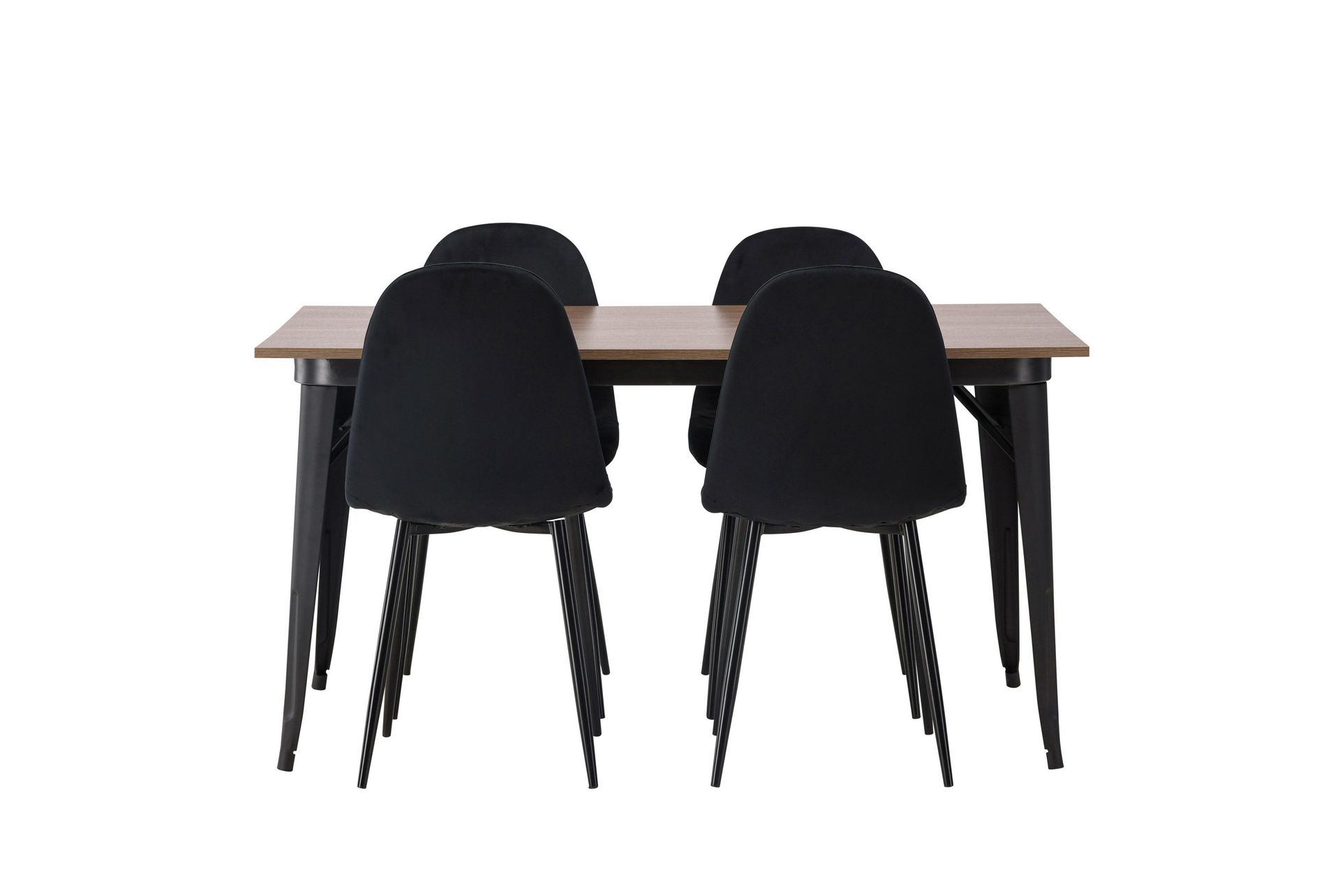 Tempe Matgrupp 140 cm Rektangul&auml;r med 4 Polar stolar - Svart