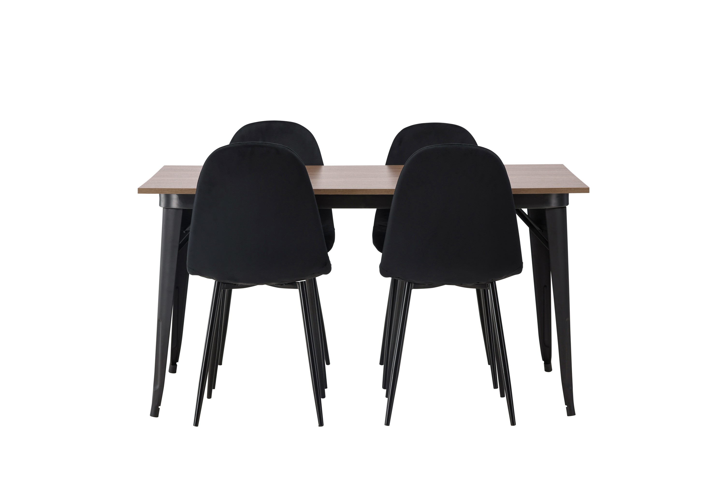 Tempe Matgrupp 140 cm Rektangulär med 4 Polar stolar Svart