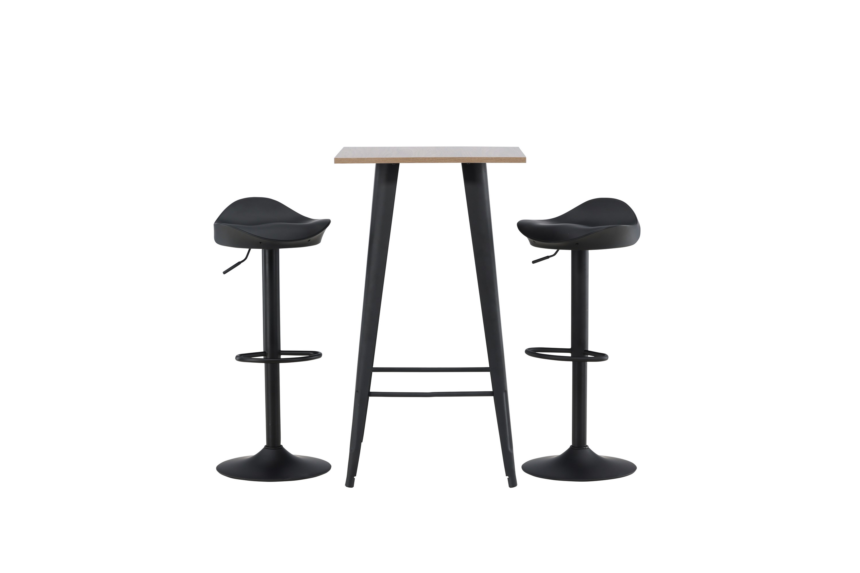 tempe matgrupp 60 cm rektangulär med 2 adesto stolar - svart