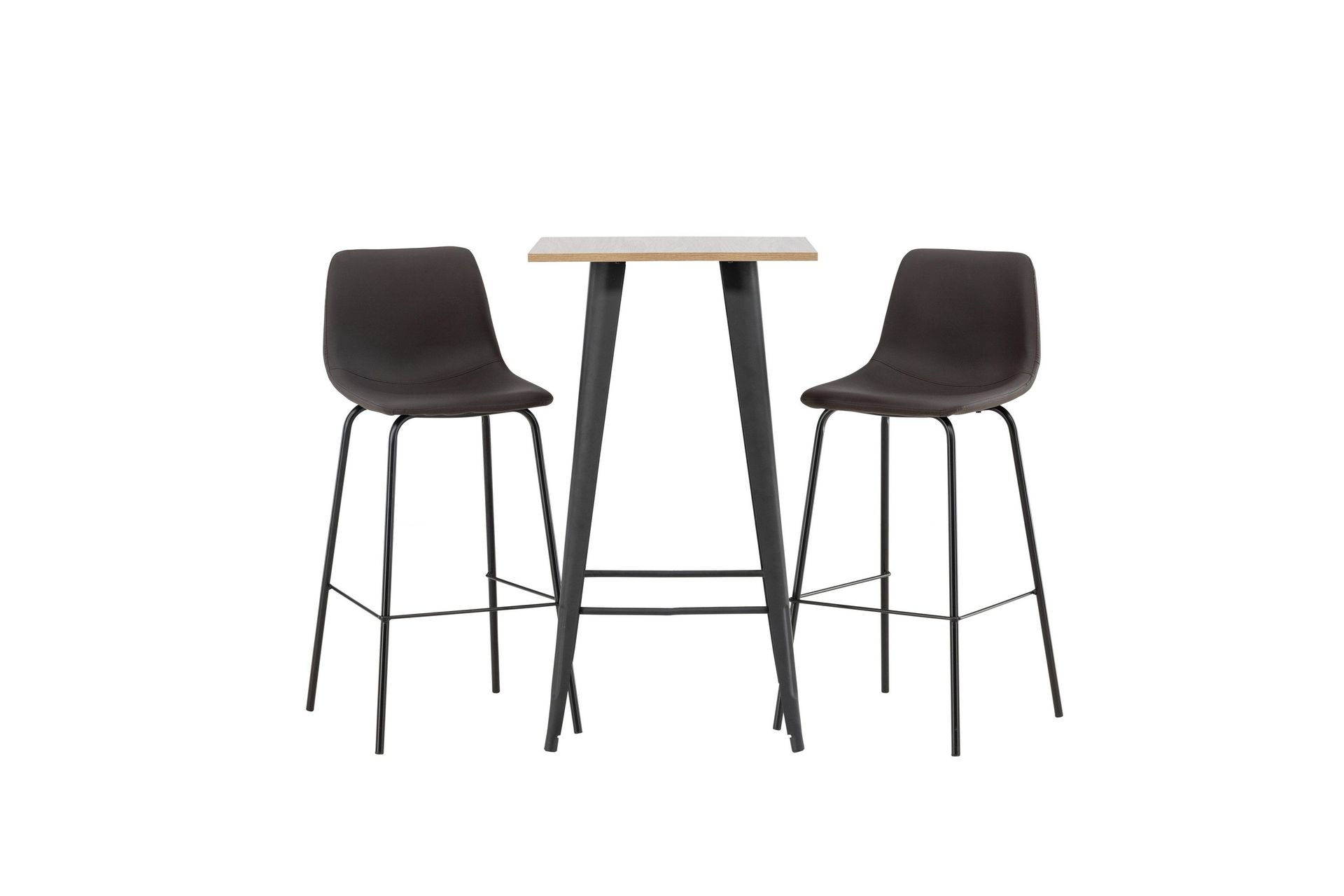 Tempe Matgrupp 60 cm Rektangul&auml;r med 2 Alexi stolar - Brun