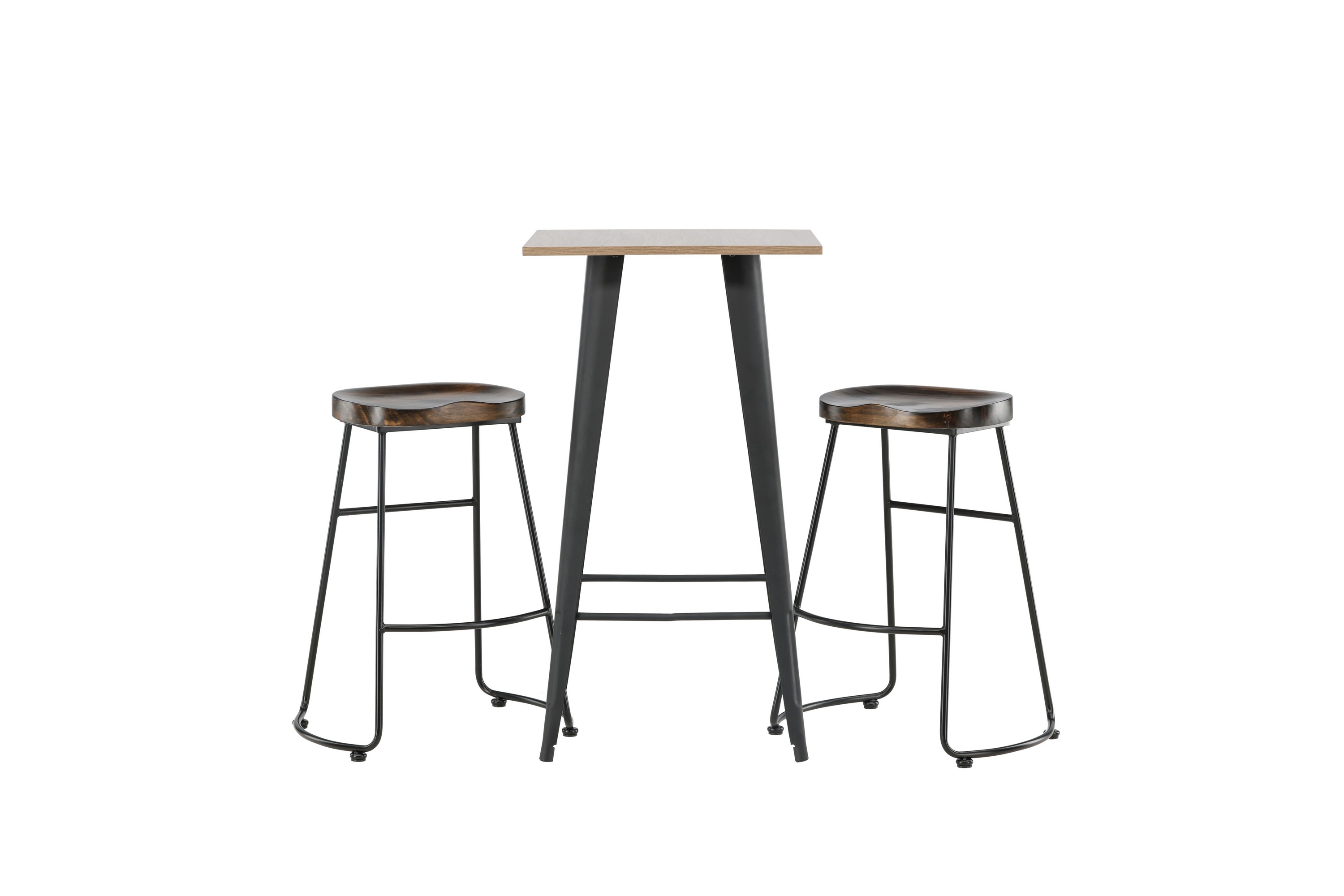 Tempe Matgrupp 60 cm Rektangulär med 2 Ozark stolar Svart