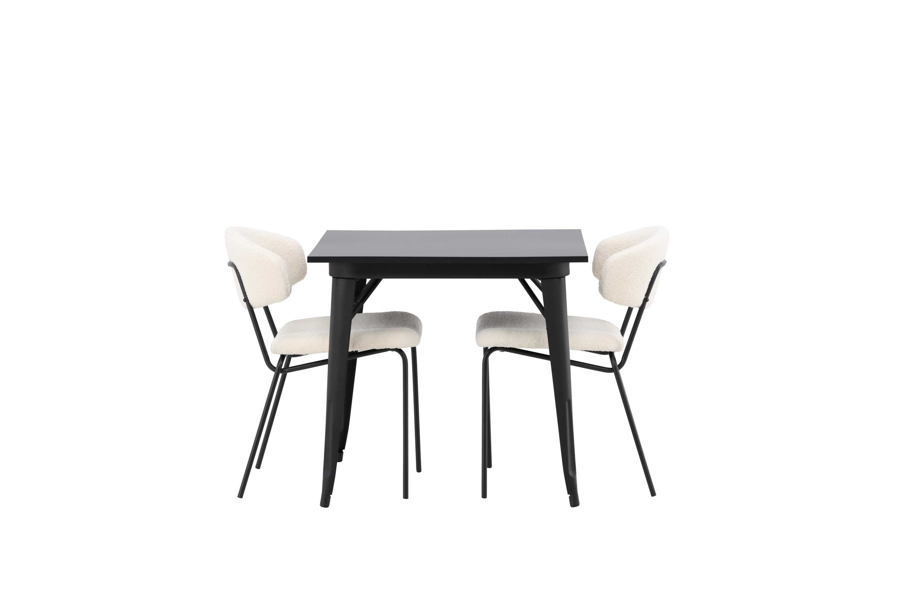 Tempe Matgrupp 80 cm Rektangulär med 2 Chico Stolar Svart