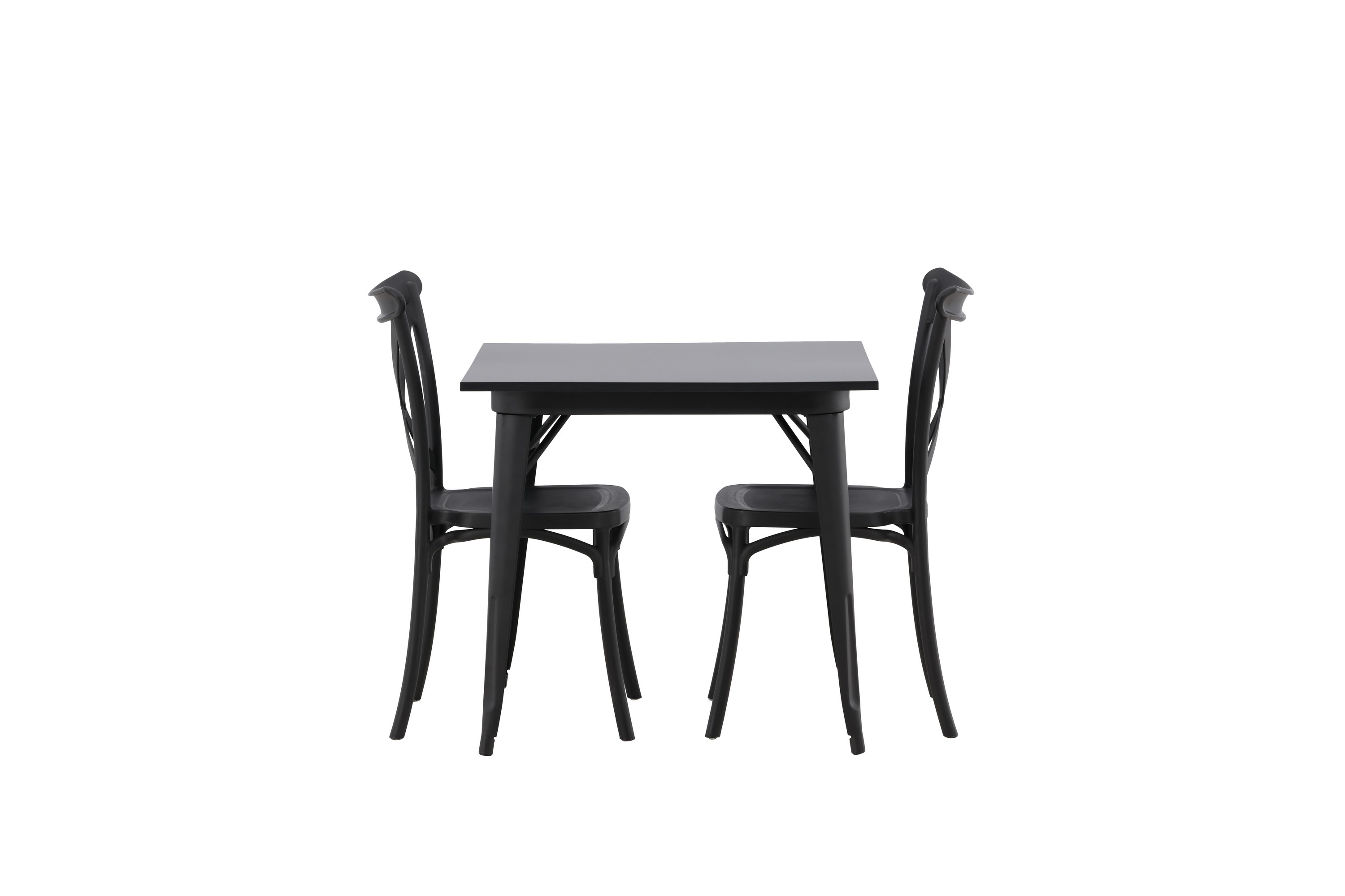 Tempe Matgrupp 80 cm Rektangulär med 2 Crosett stolar Svart