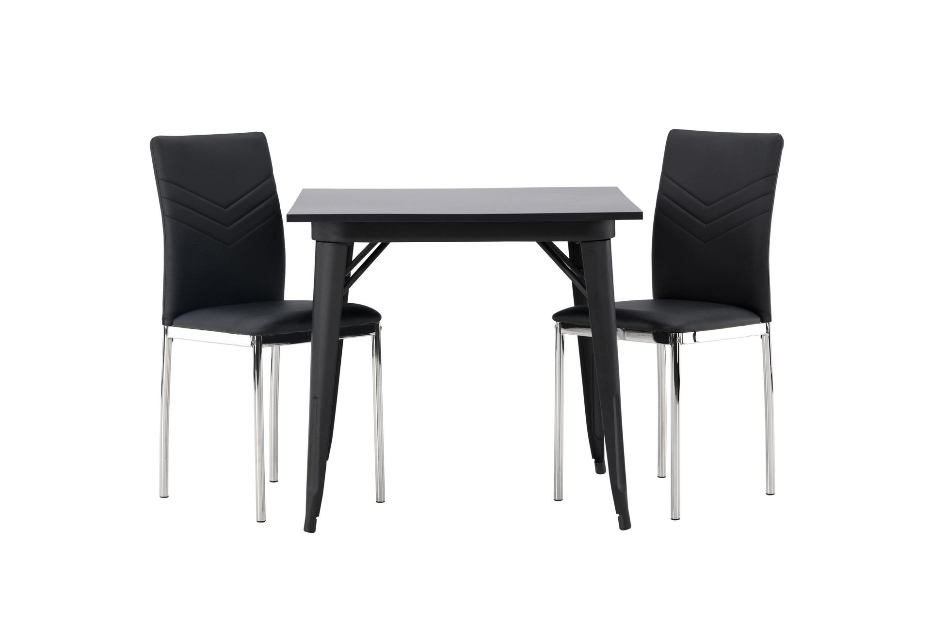 Tempe Matgrupp 80 cm Rektangul&auml;r med 2 Lily stolar - Svart