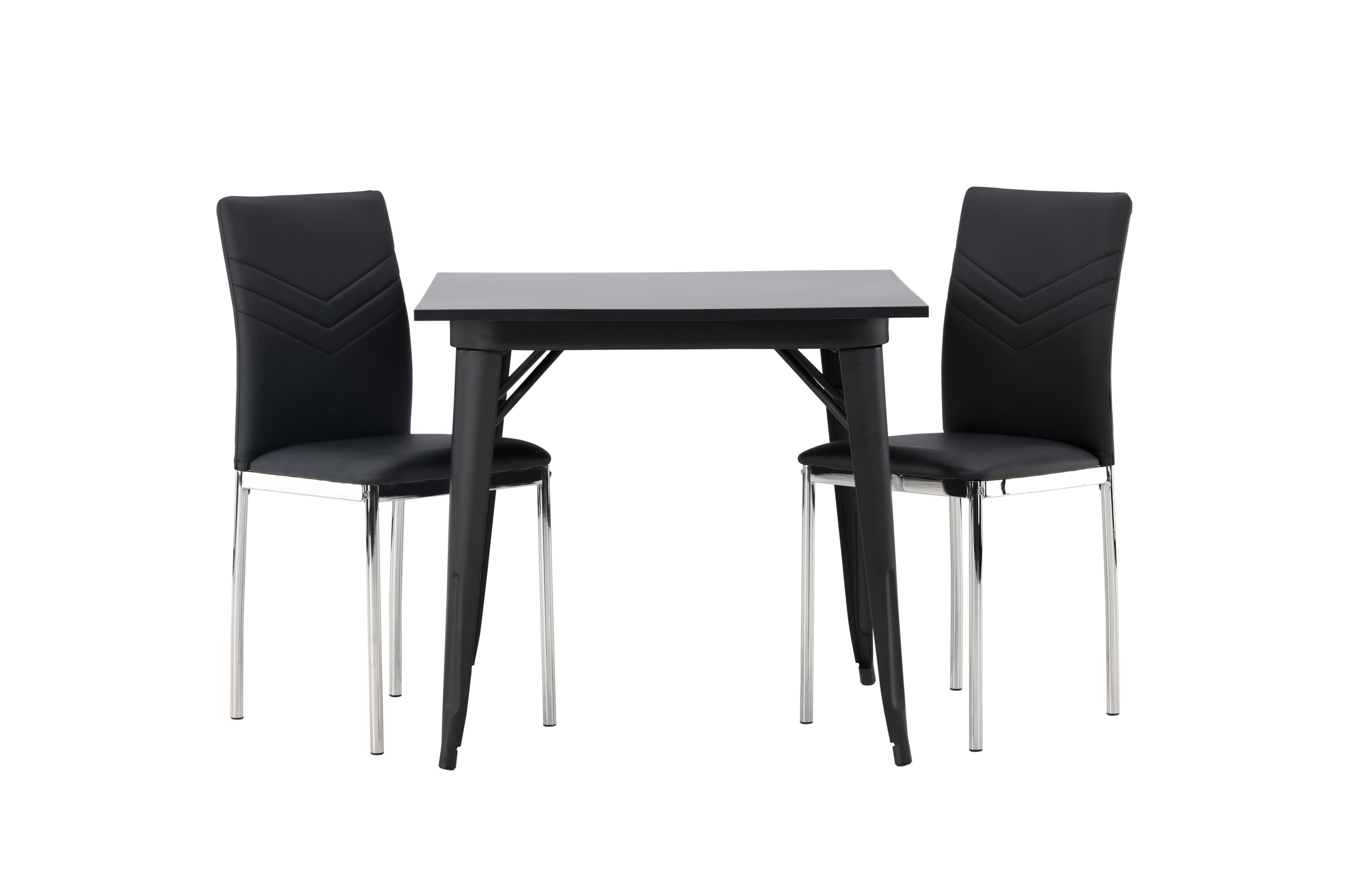 Tempe Matgrupp 80 cm Rektangulär med 2 Lily stolar Svart