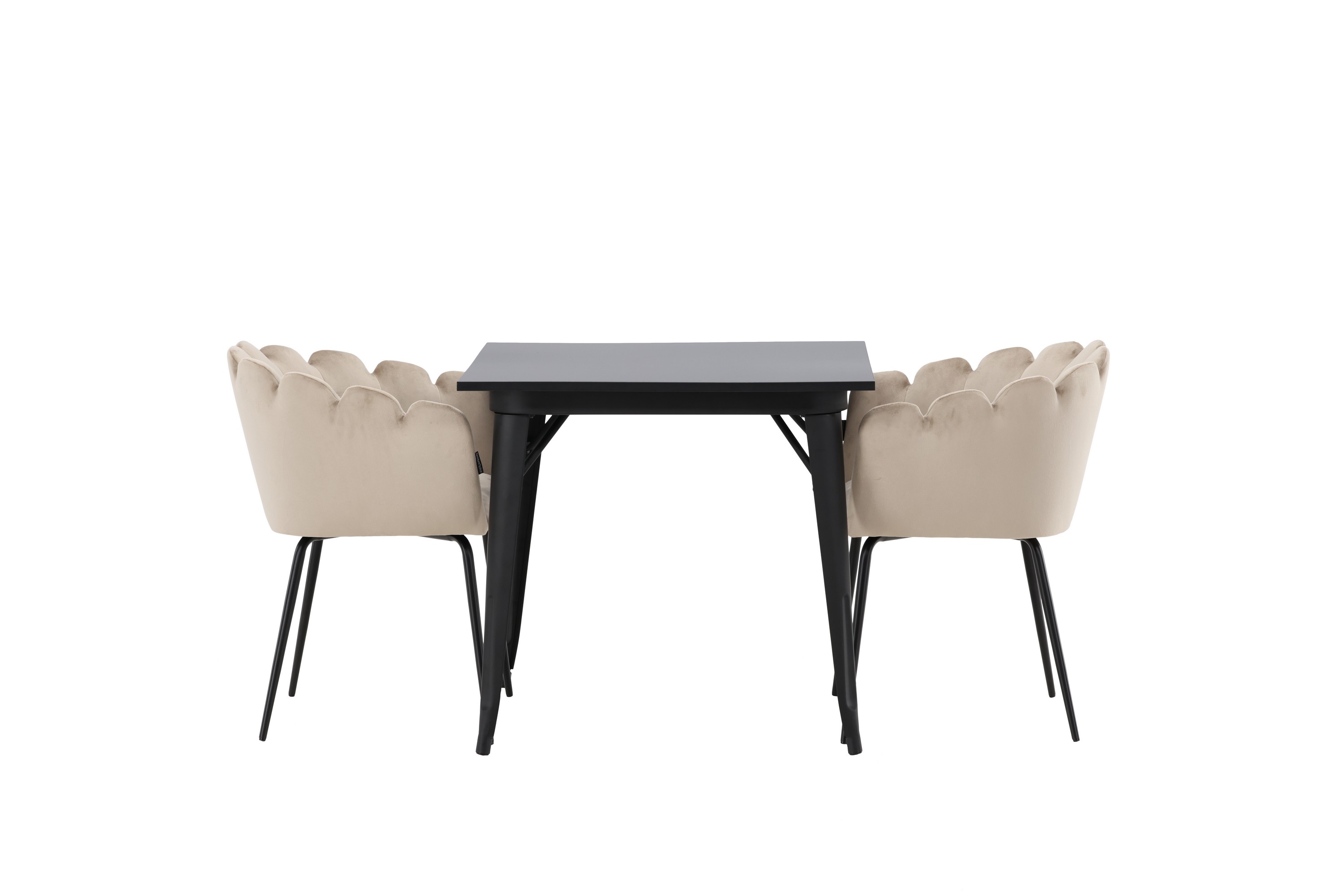 Tempe Matgrupp 80 cm Rektangulär med 2 Limhamn stolar Beige