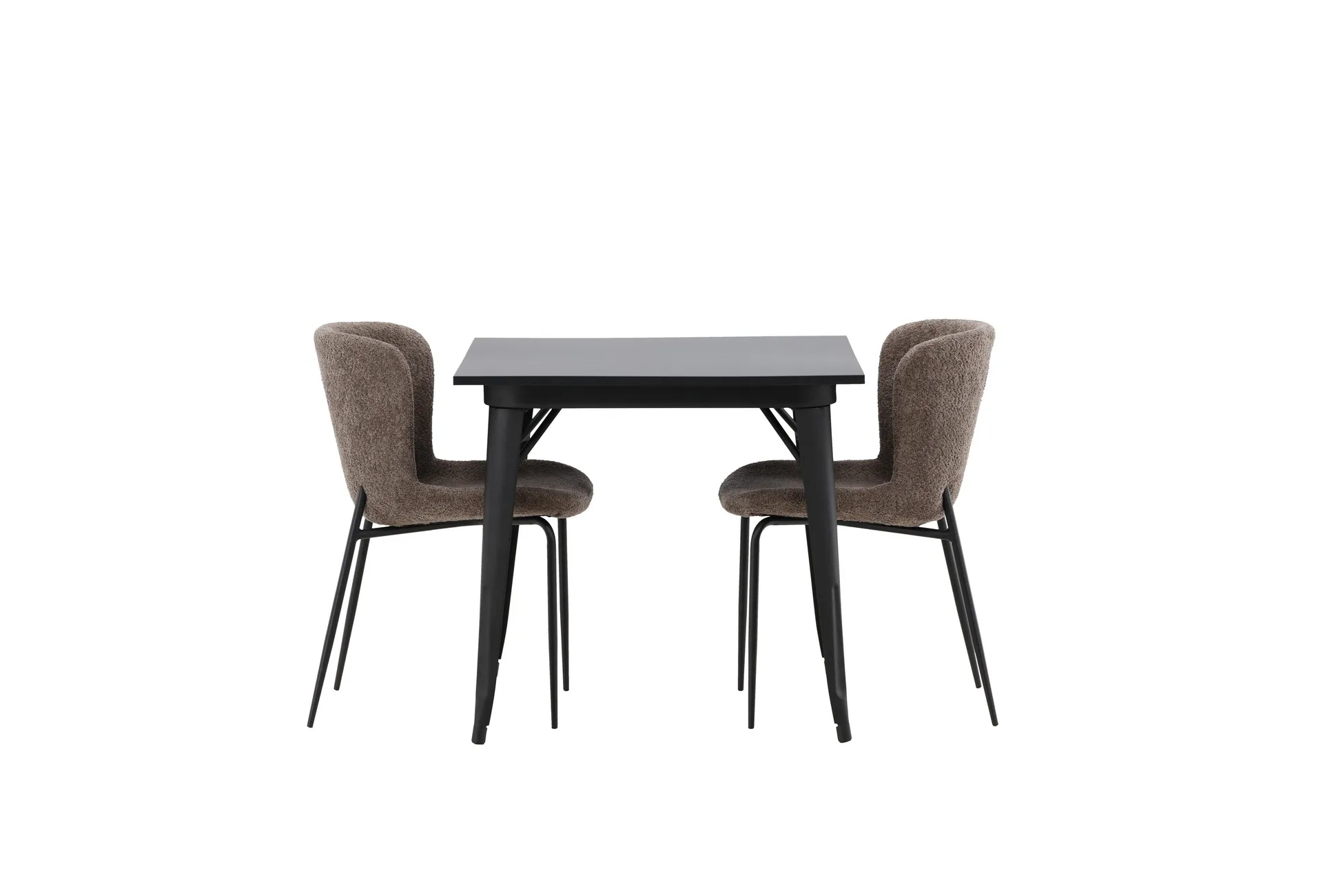 Tempe Matgrupp 80 cm Rektangul&auml;r med 2 Modesto stolar - Svart