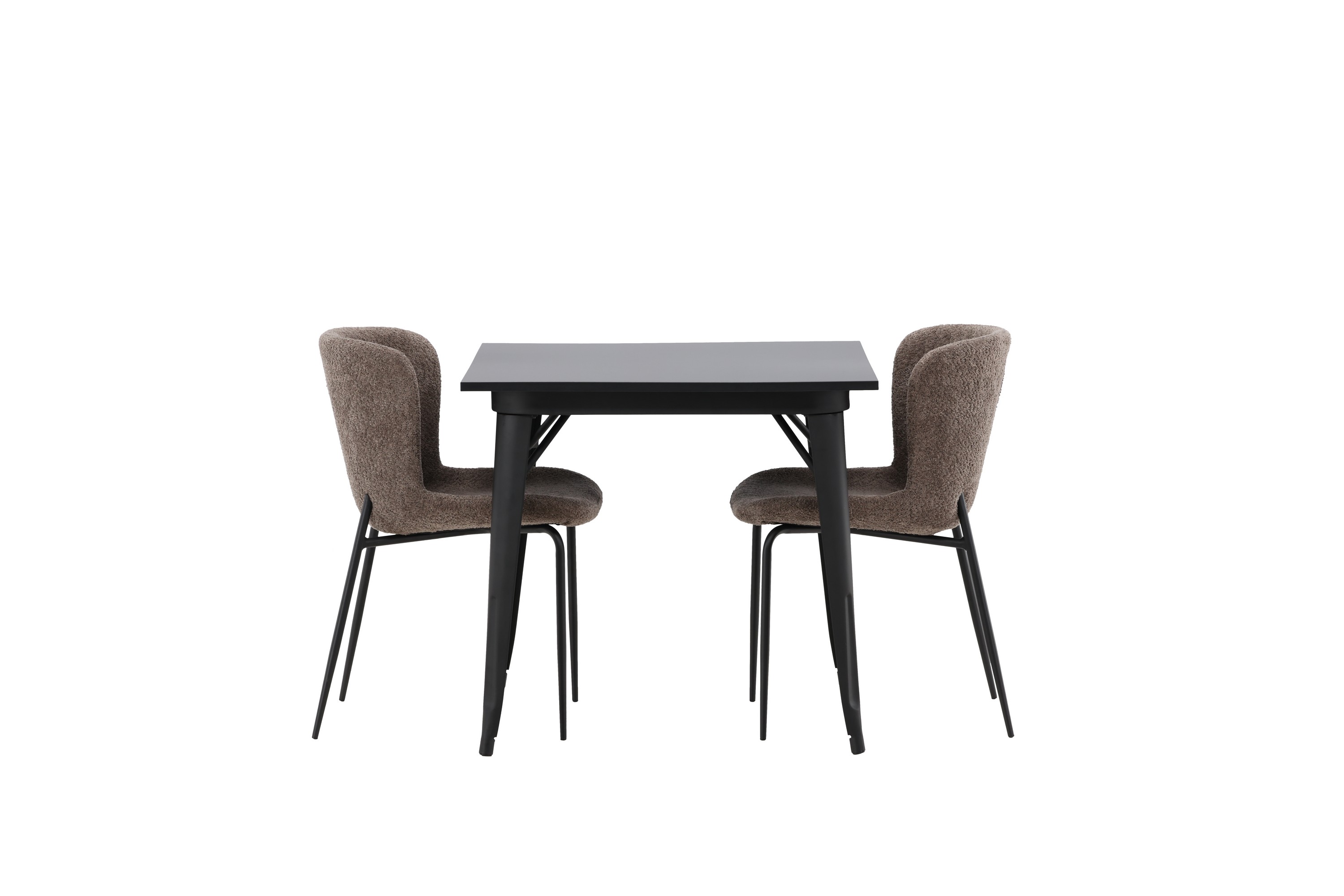 Tempe Matgrupp 80 cm Rektangulär med 2 Modesto stolar Svart