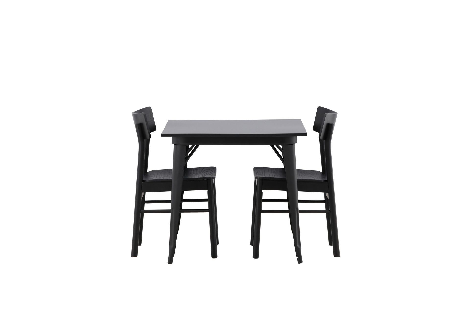 Tempe Matgrupp 80 cm Rektangul&auml;r med 2 Montros stolar - Svart