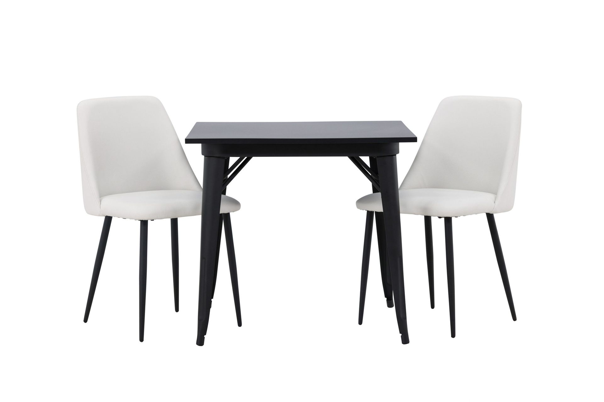 tempe matgrupp 80 cm rektangulär med 2 night stolar - svart