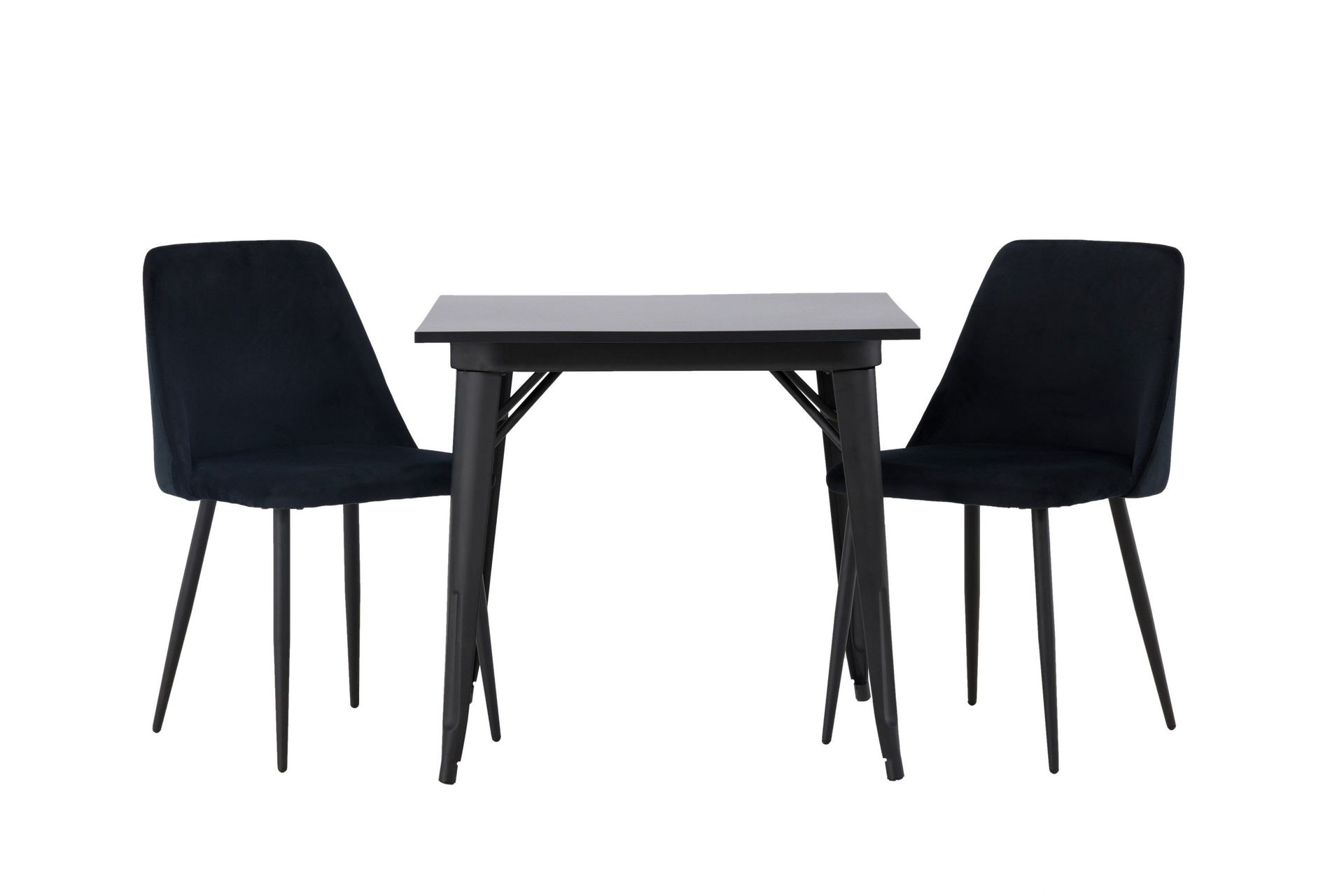 Tempe Matgrupp 80 cm Rektangul&auml;r med 2 Night stolar - Svart