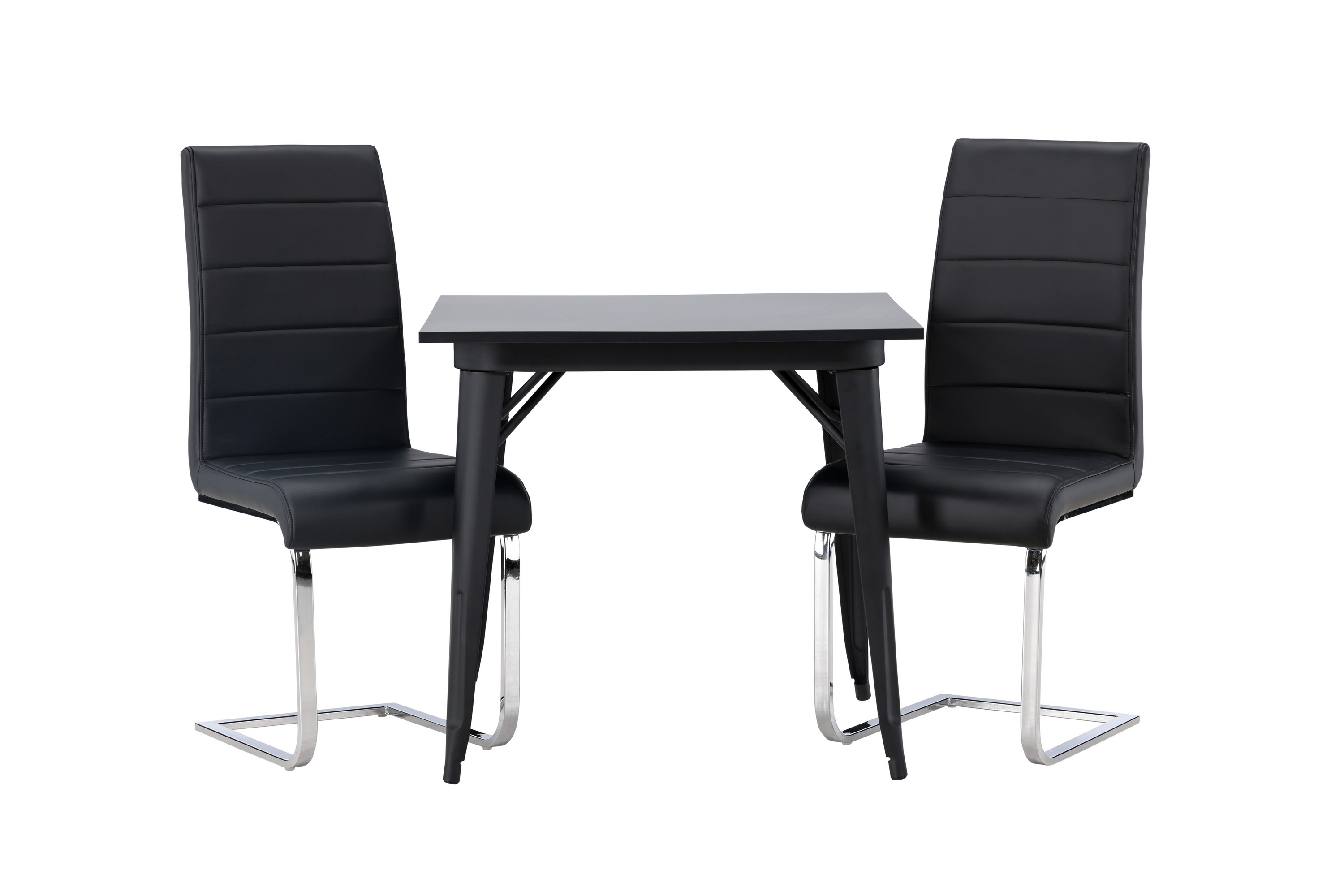 Tempe Matgrupp 80 cm Rektangulär med 2 Tempo stolar Svart