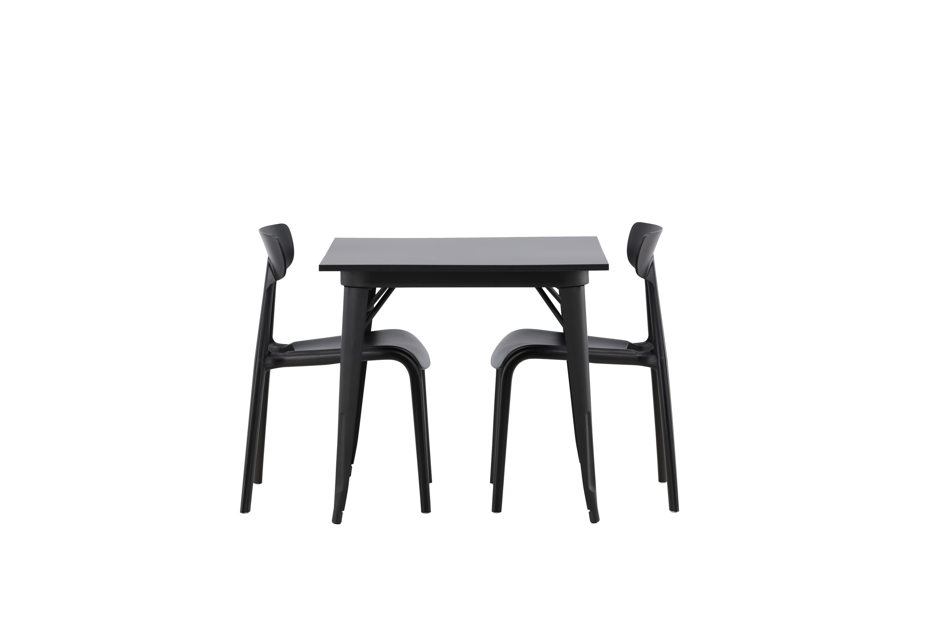 Tempe Matgrupp 80 cm Rektangulär med 2 Ursholmen stolar Svart