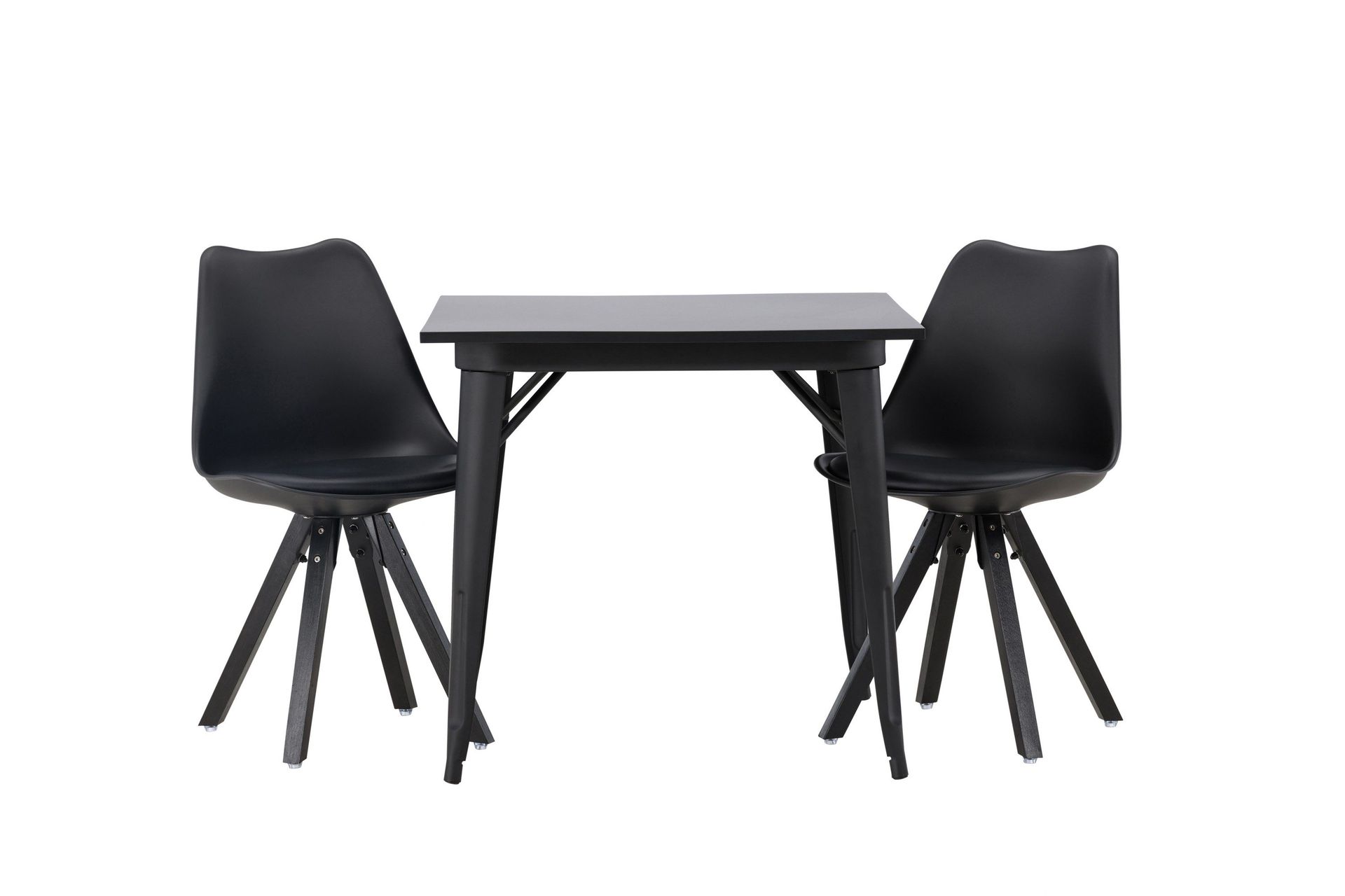 Tempe Matgrupp 80 cm Rektangul&auml;r med 2 Zeno stolar - Svart