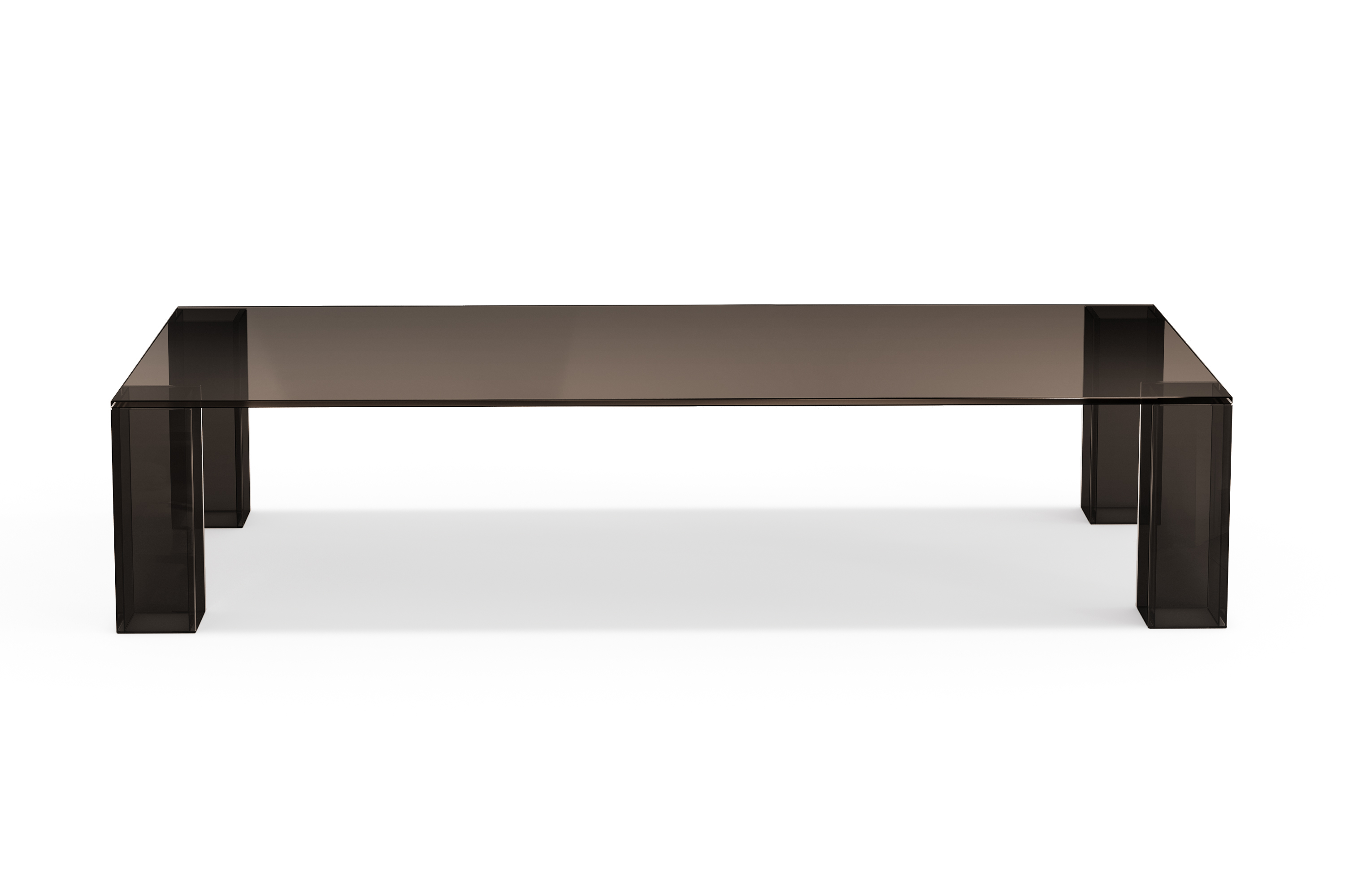 tetsuya rektangulärt soffbord 140x60x30 cm i glas - brun