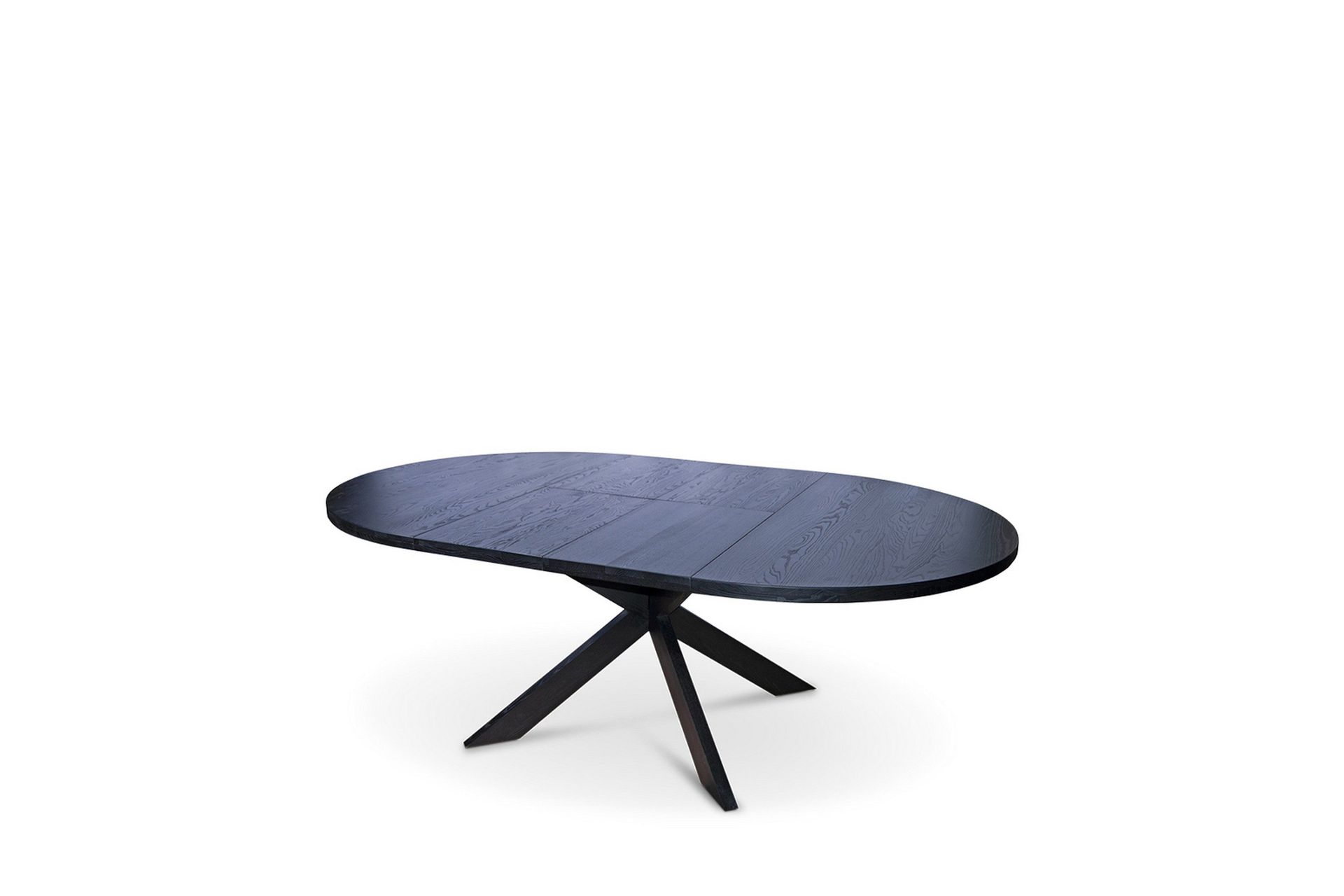 Tofta F&ouml;rl&auml;ngningsbart Matbord 140-180 cm Runt f&ouml;r 8 personer  i massivt tr&auml; - Svart