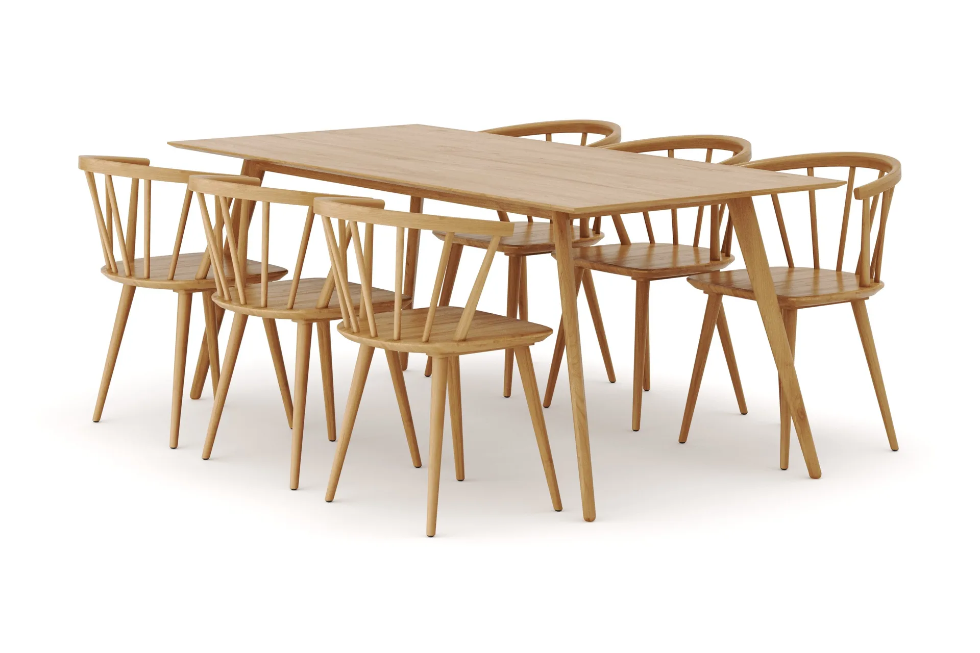Tyr&ouml; Matgrupp med 6 st Tyr&ouml; Karmstolar - Oak/Oak