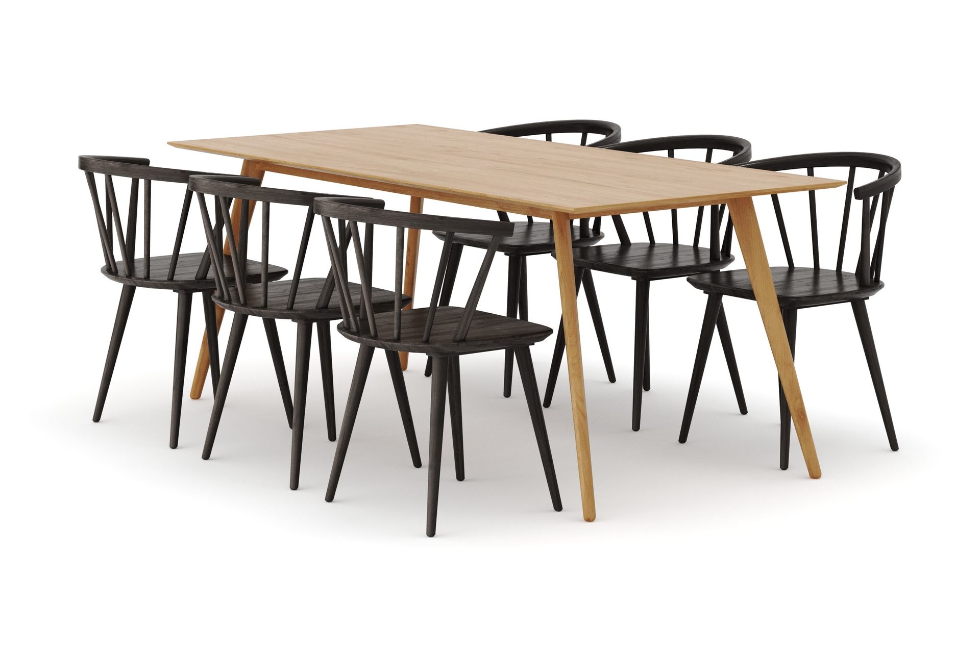 Tyr&ouml; Matgrupp med 6 st Tyr&ouml; Karmstolar - Oak/Smoked Oak