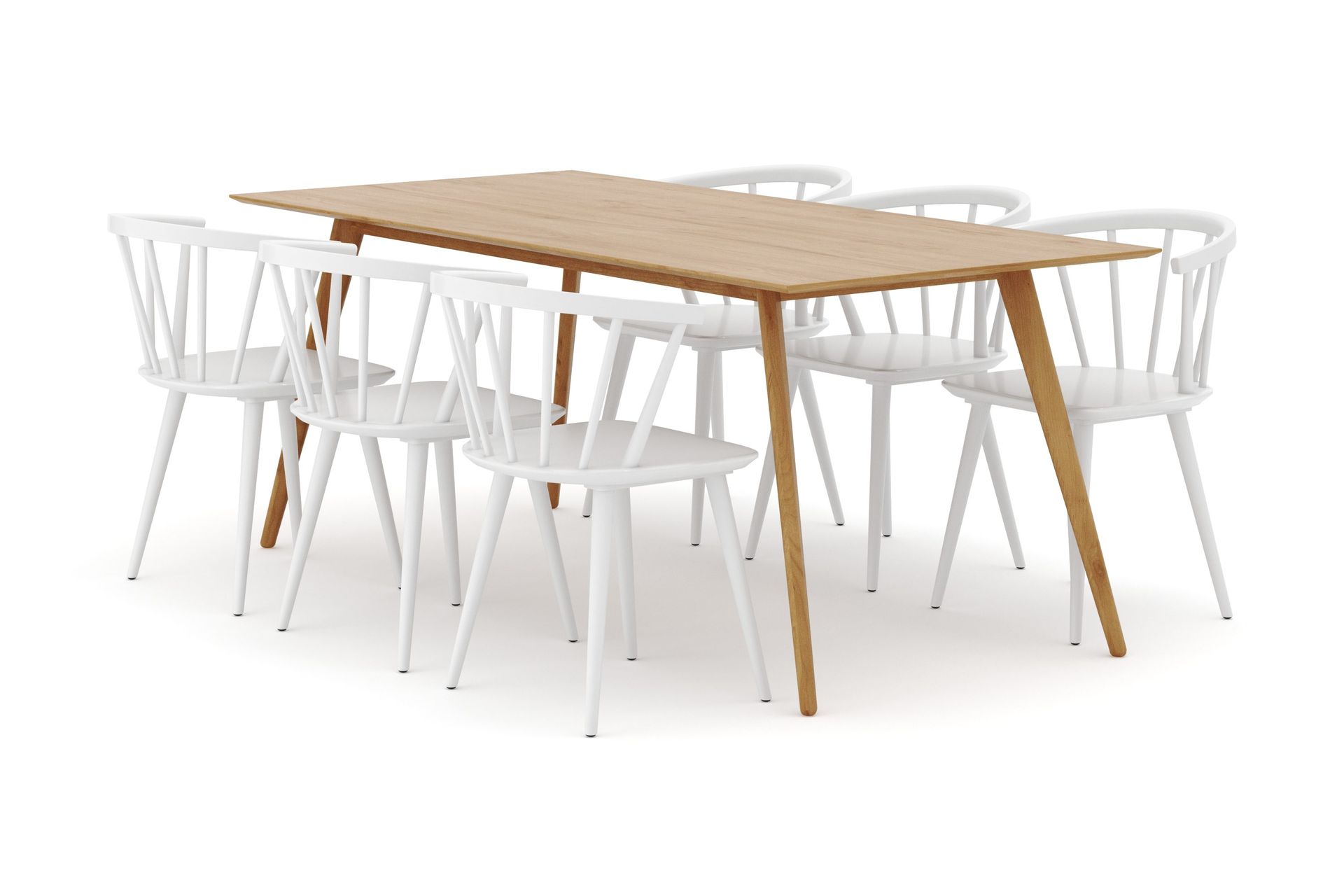 Tyr&ouml; Matgrupp med 6 st Tyr&ouml; Karmstolar - Oak/White