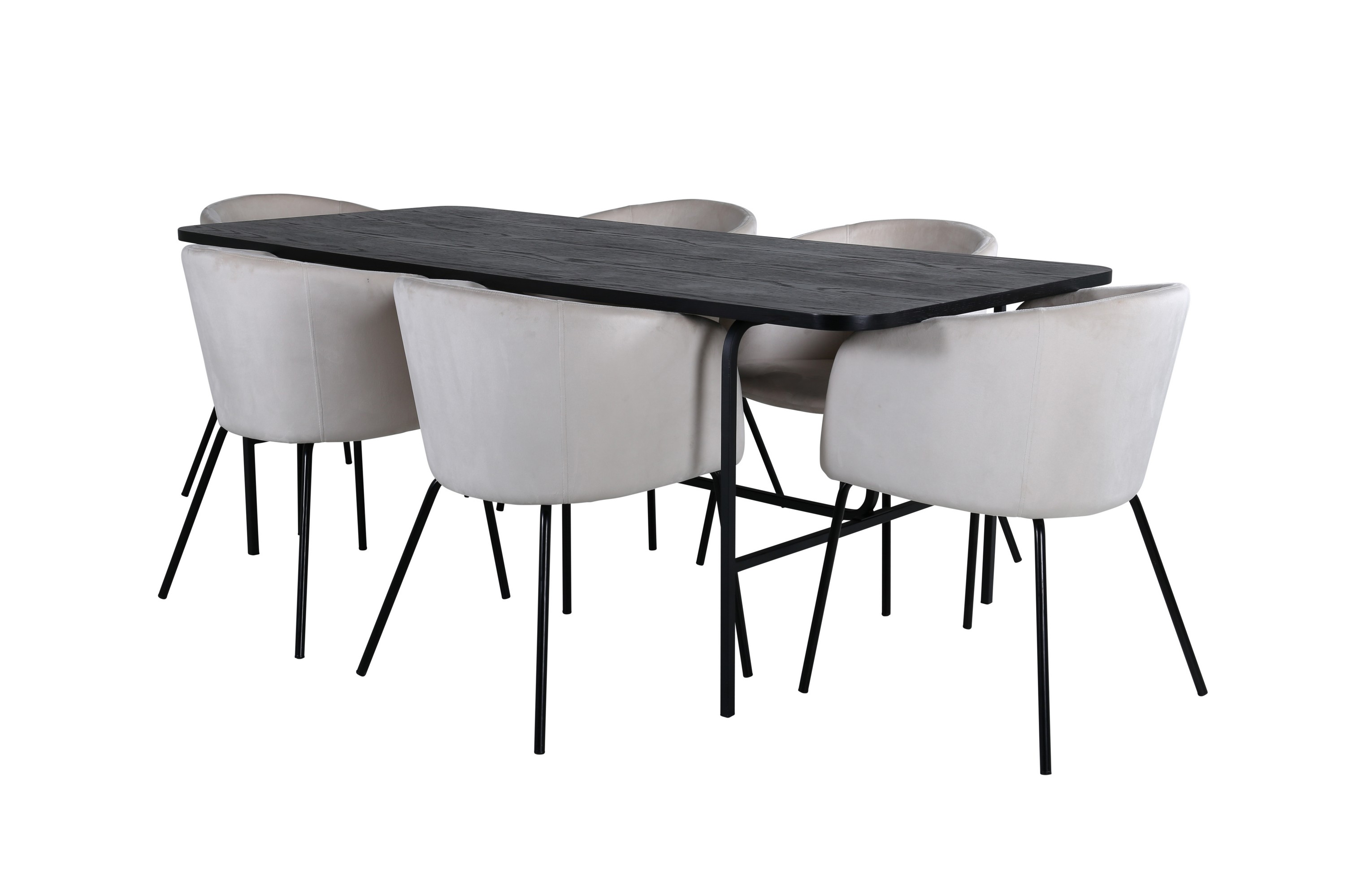 Unos Matgrupp 200 cm Rektangulär med 6 Berit stolar Beige