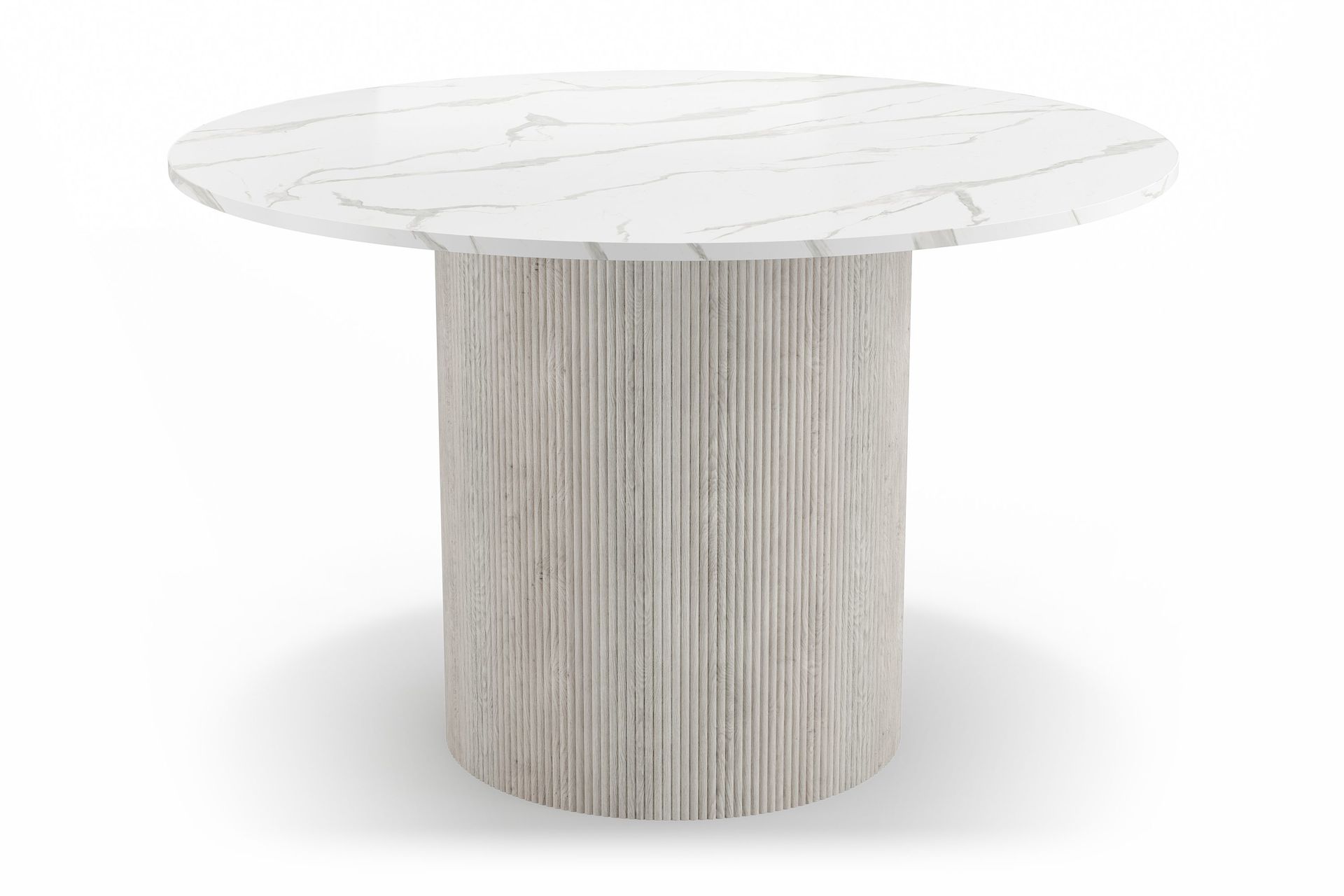 uppveda matbord 120 cm rund - vit