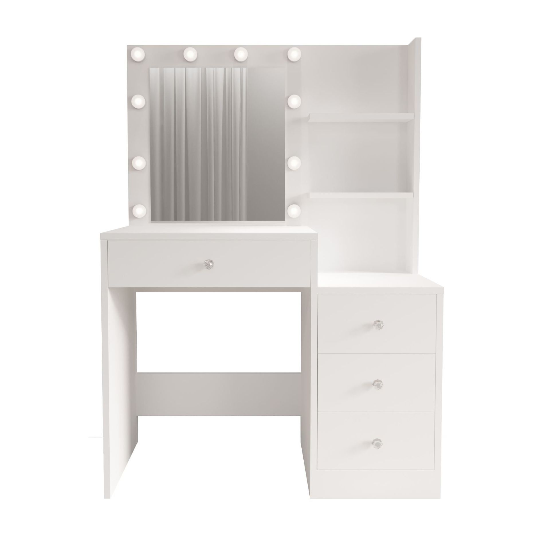 Uvero Sminkbord 69,4x135x40 cm - Vit