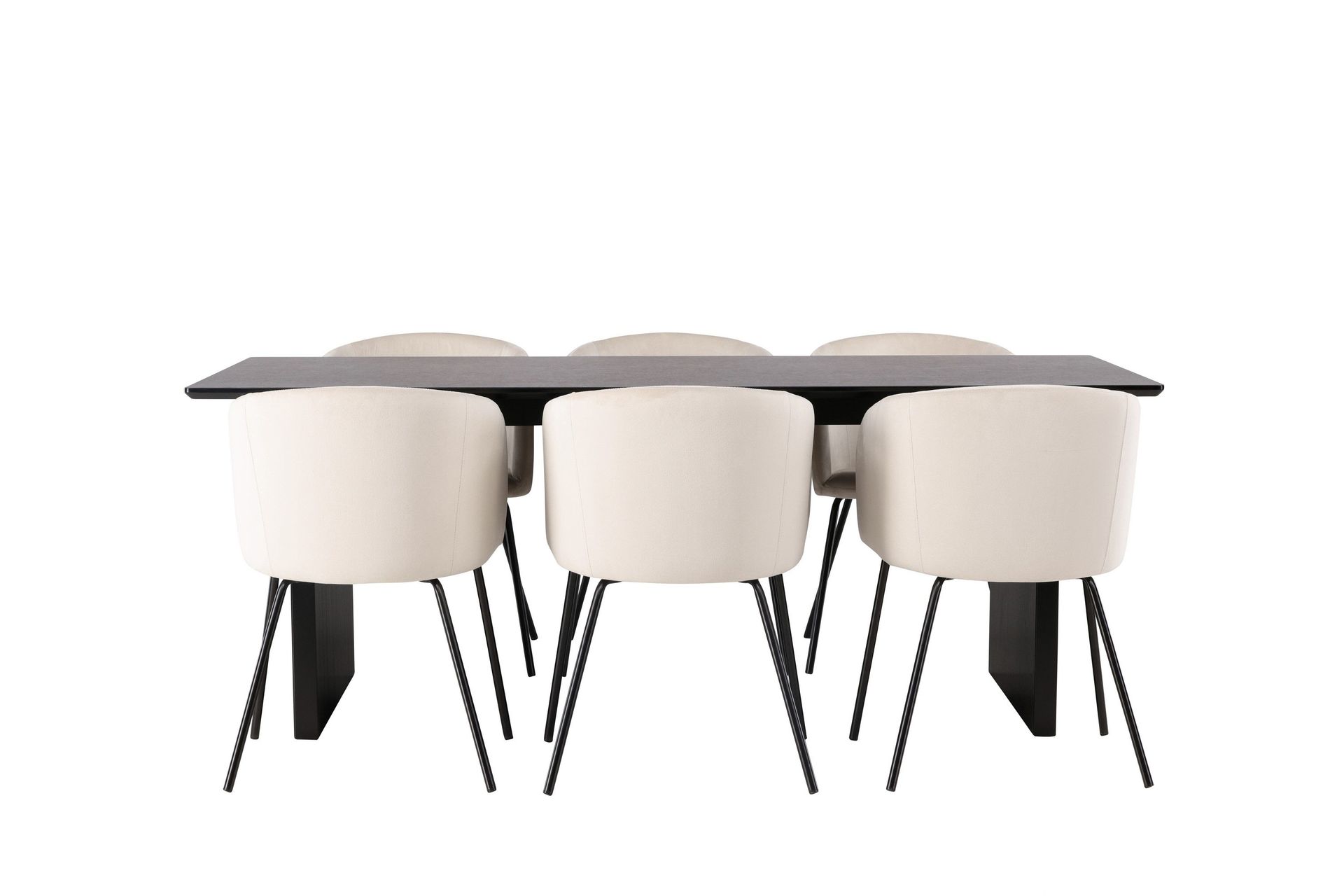 Vail Matgrupp 200 cm Rektangul&auml;r med 6 Berit stolar - Beige