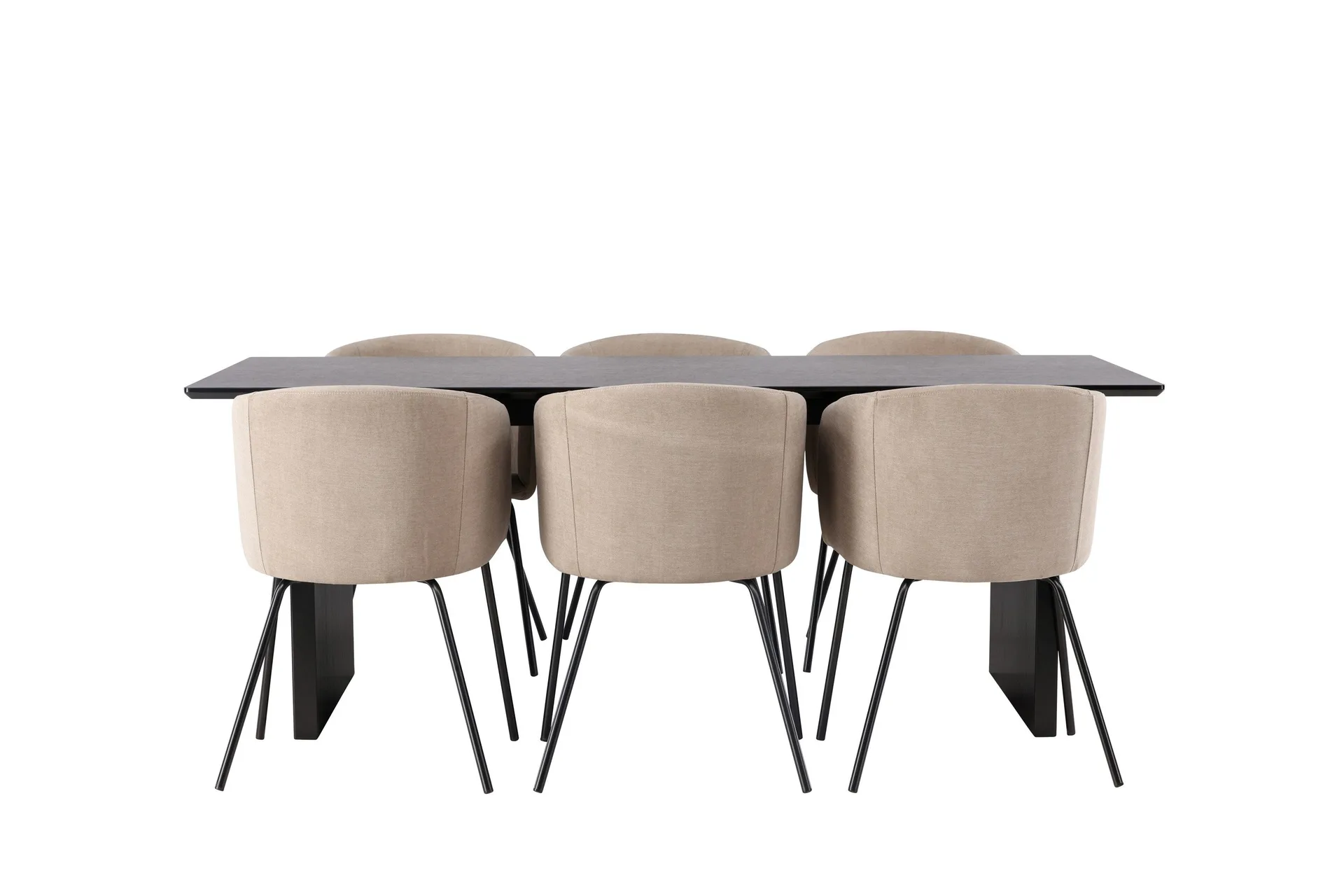 Vail Matgrupp 200 cm Rektangul&auml;r med 6 Berit stolar - Beige