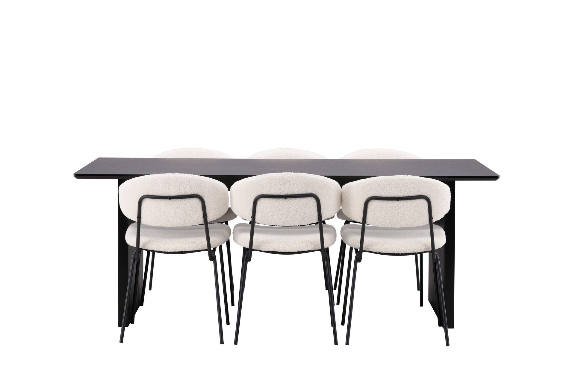 Vail Matgrupp 200 cm Rektangul&auml;r med 6 Chico Stolar - Svart