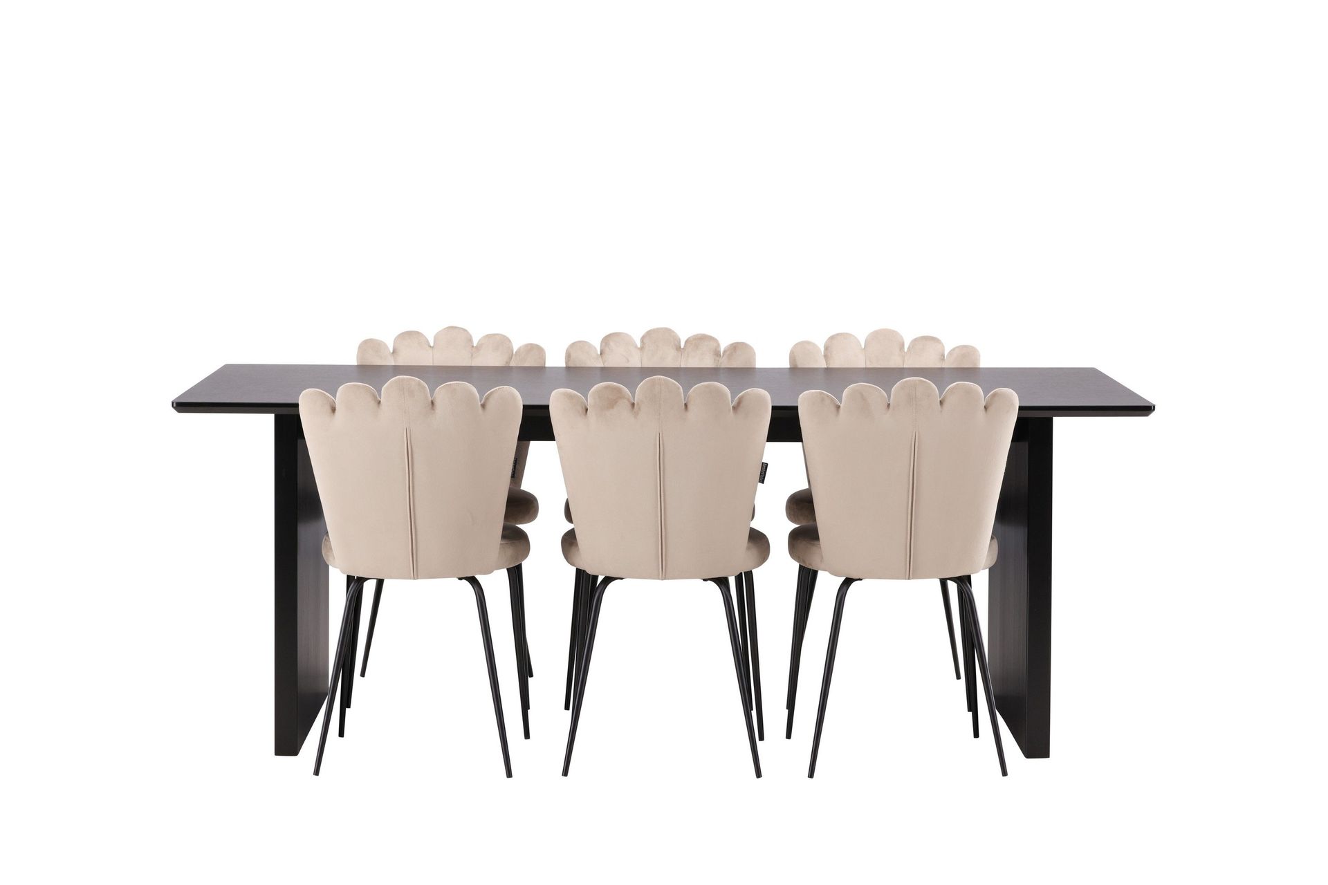 Vail Matgrupp 200 cm Rektangul&auml;r med 6 Limhamn stolar - Beige