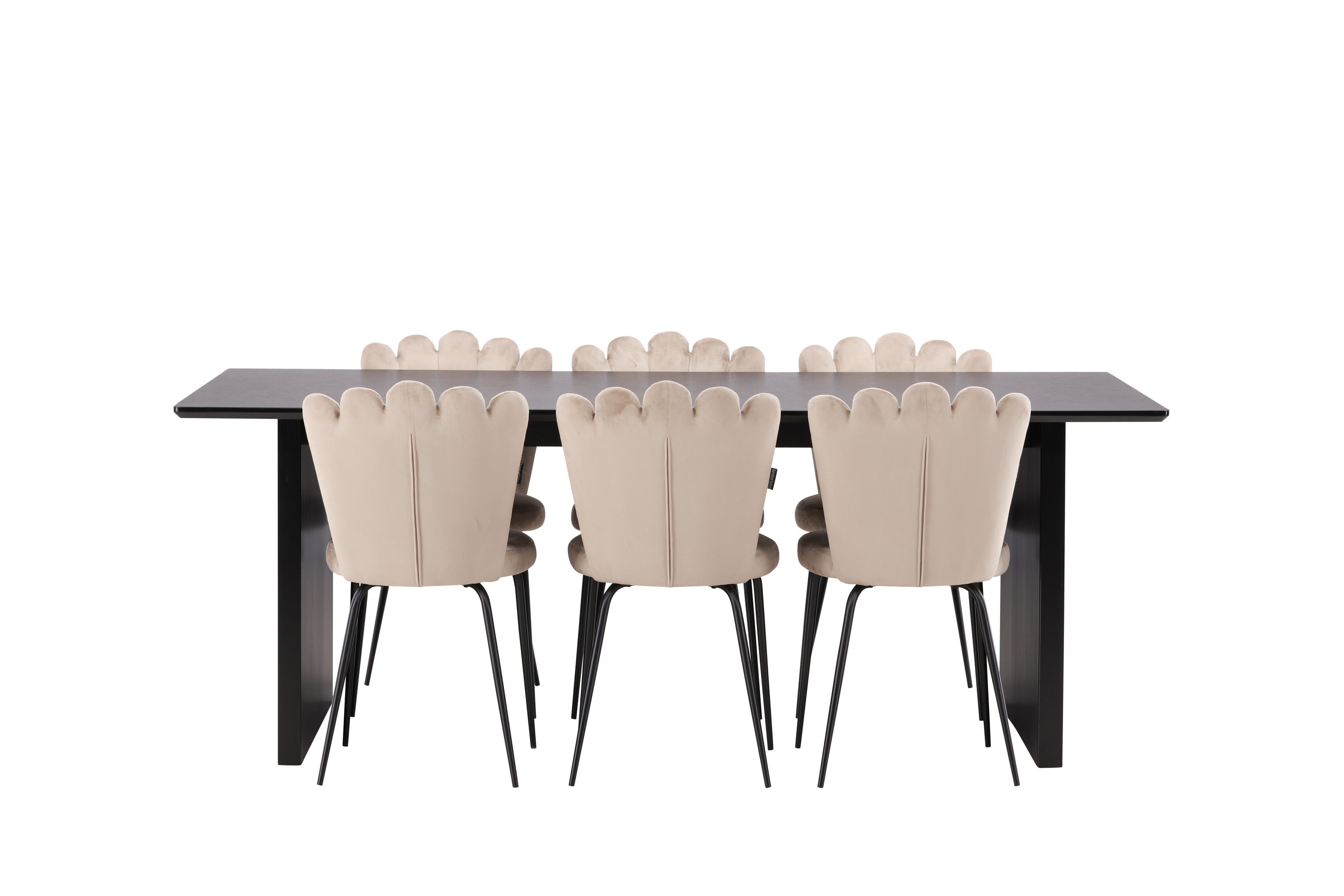 Vail Matgrupp 200 cm Rektangulär med 6 Limhamn stolar Beige