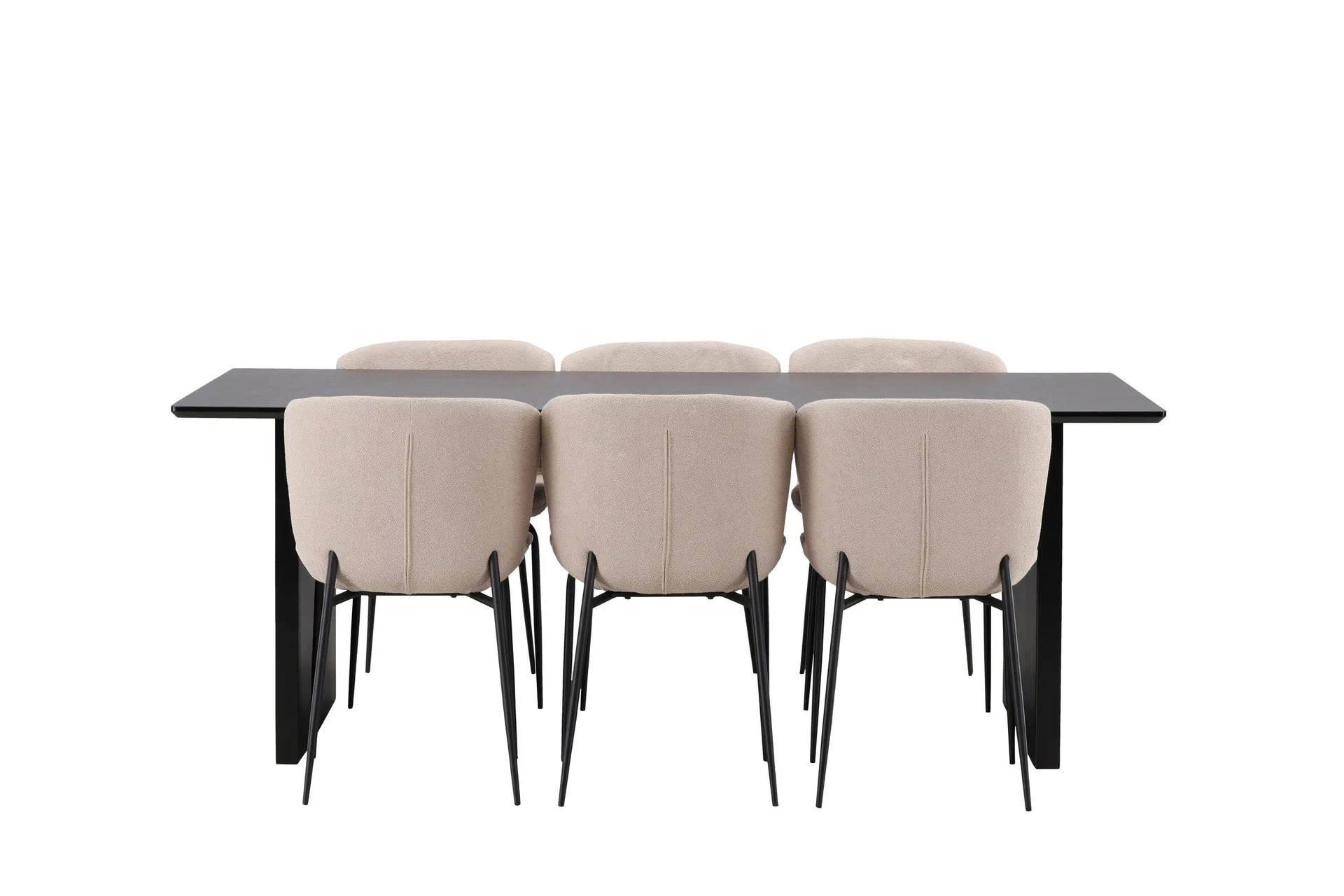 Vail Matgrupp 200 cm Rektangul&auml;r med 6 Modesto stolar - Beige