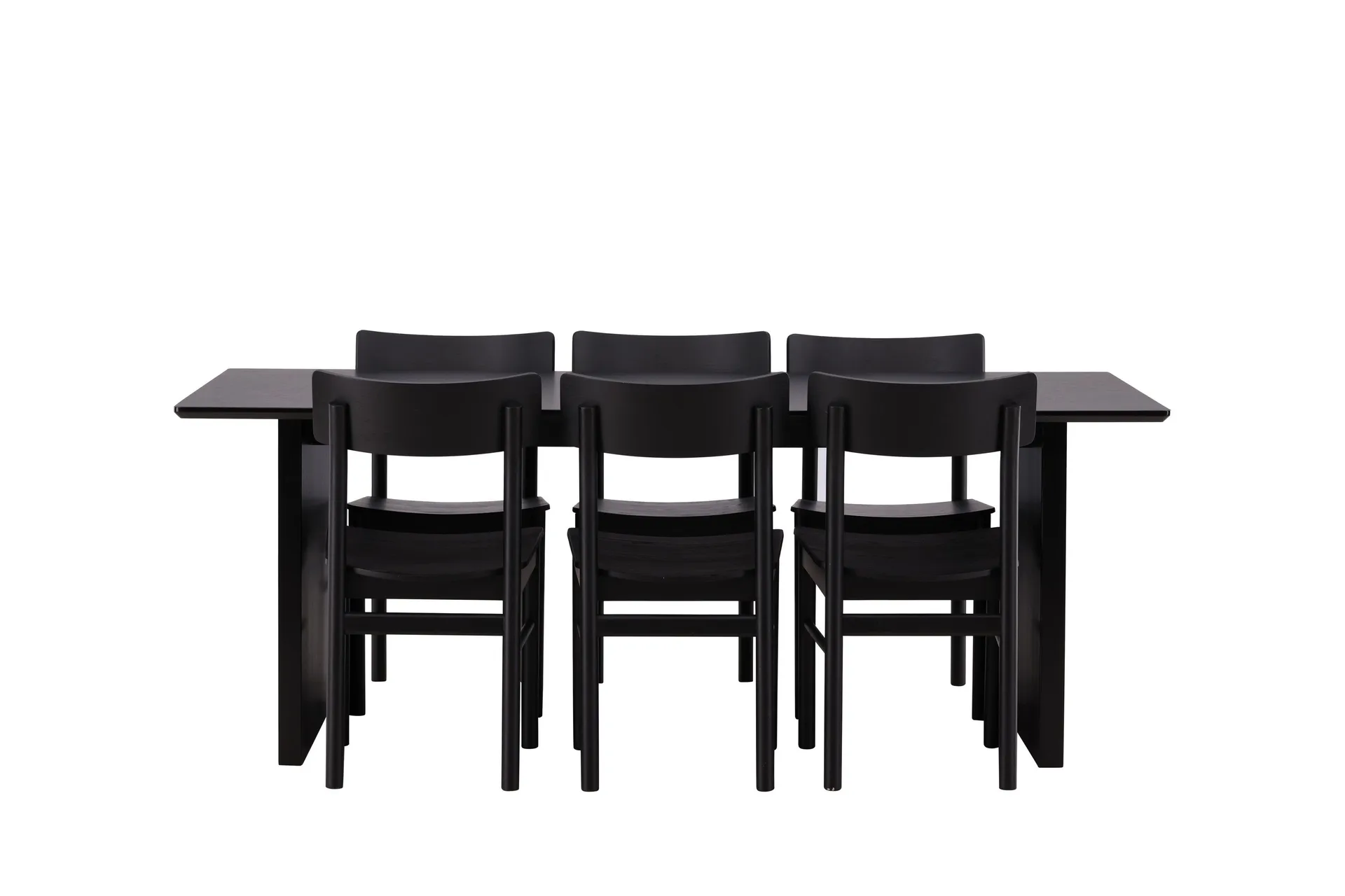Vail Matgrupp 200 cm Rektangul&auml;r med 6 Montros stolar - Svart