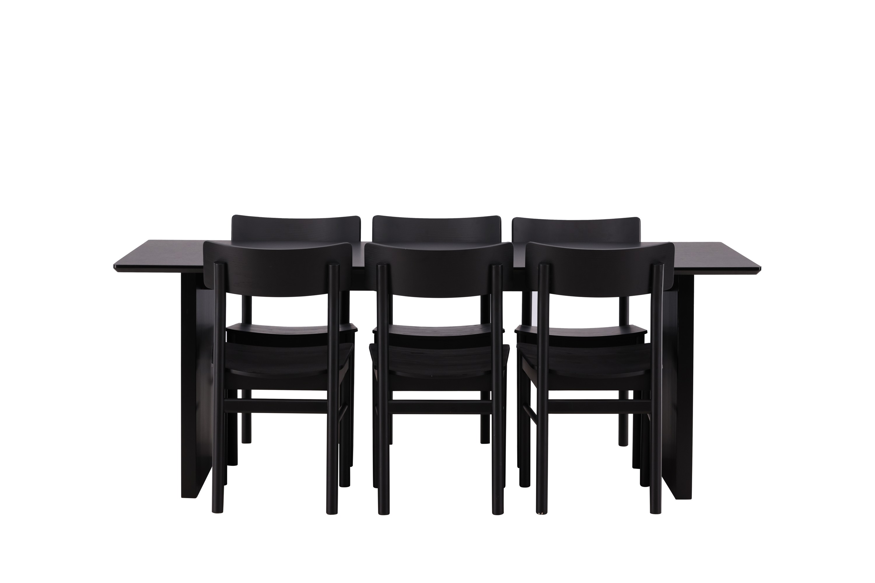 Vail Matgrupp 200 cm Rektangulär med 6 Montros stolar Svart