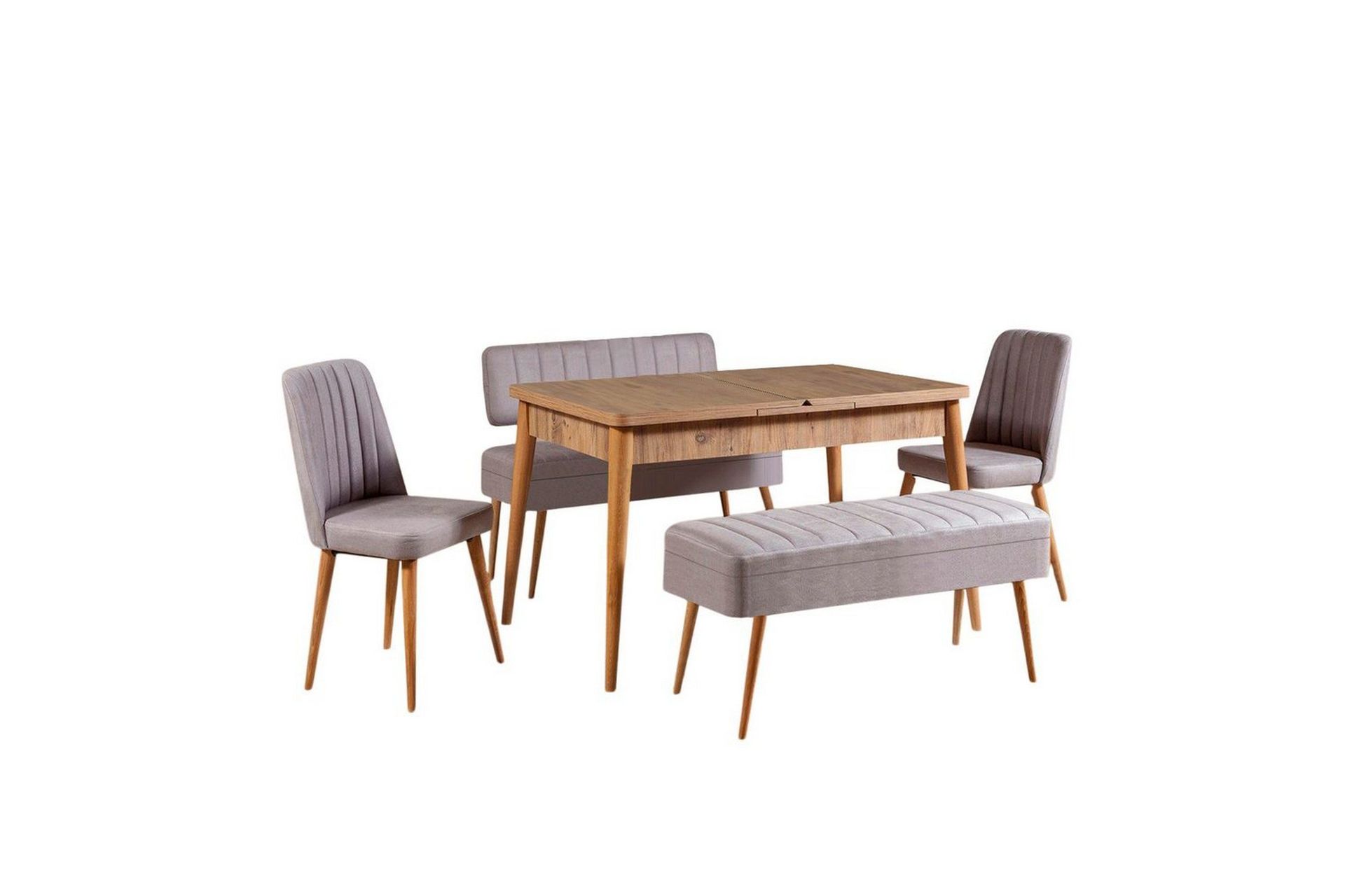 Valsot Matgrupp 129 cm Rektangulär - Natur/Grå