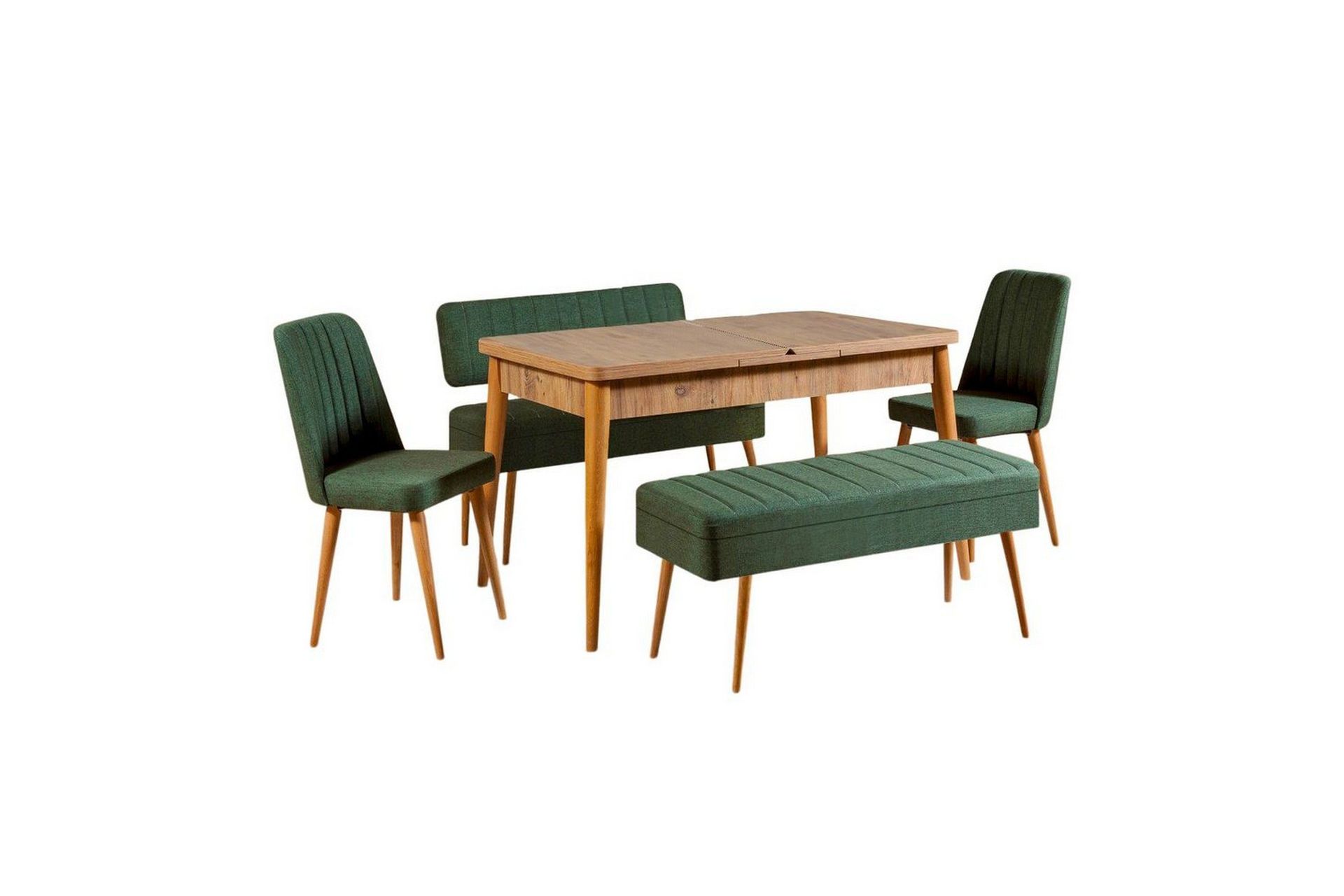 Valsot Matgrupp 129 cm Rektangul&auml;r - Natur/Gr&ouml;n