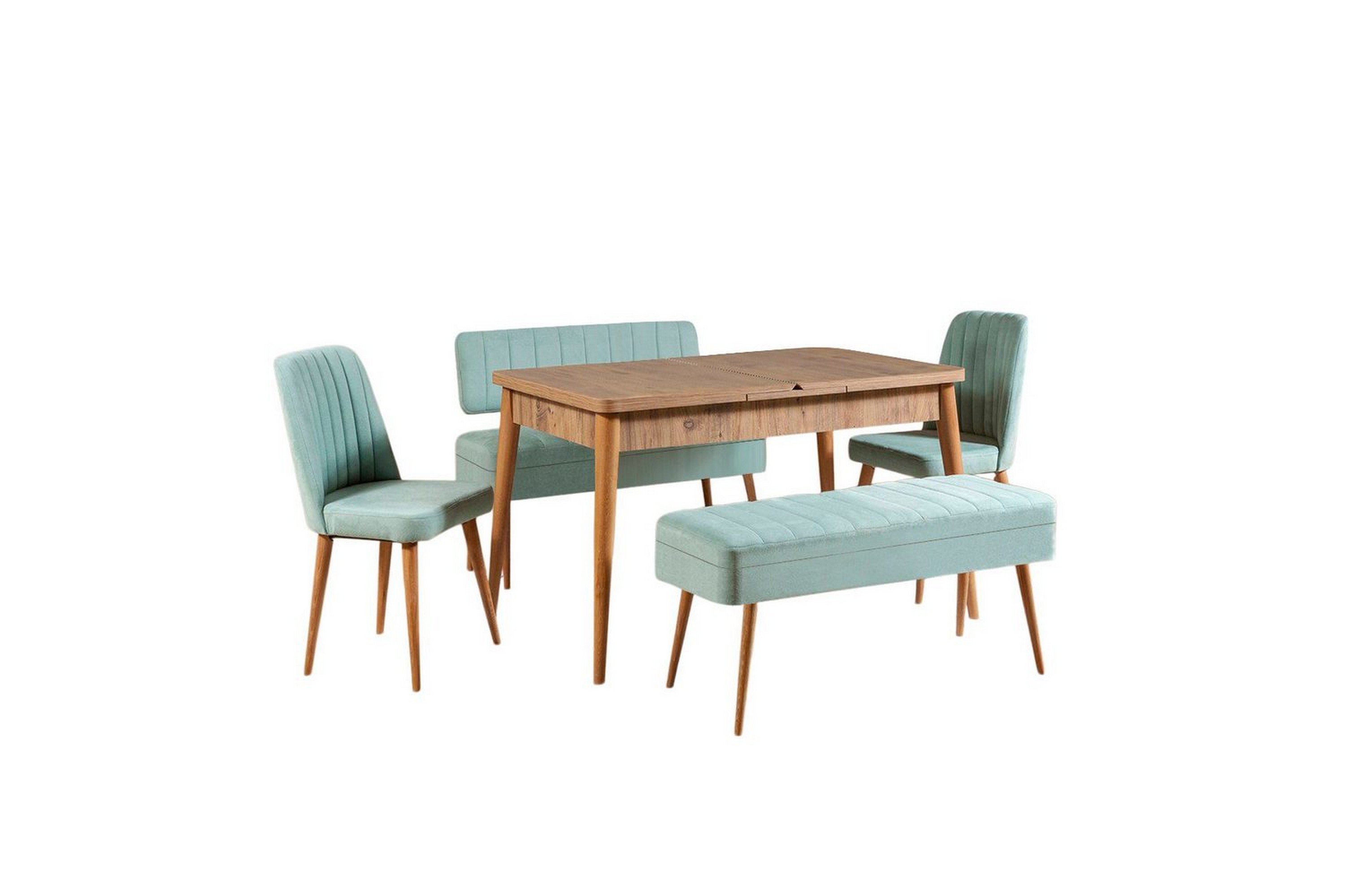 valsot matgrupp 129 cm rektangulär - natur/grön