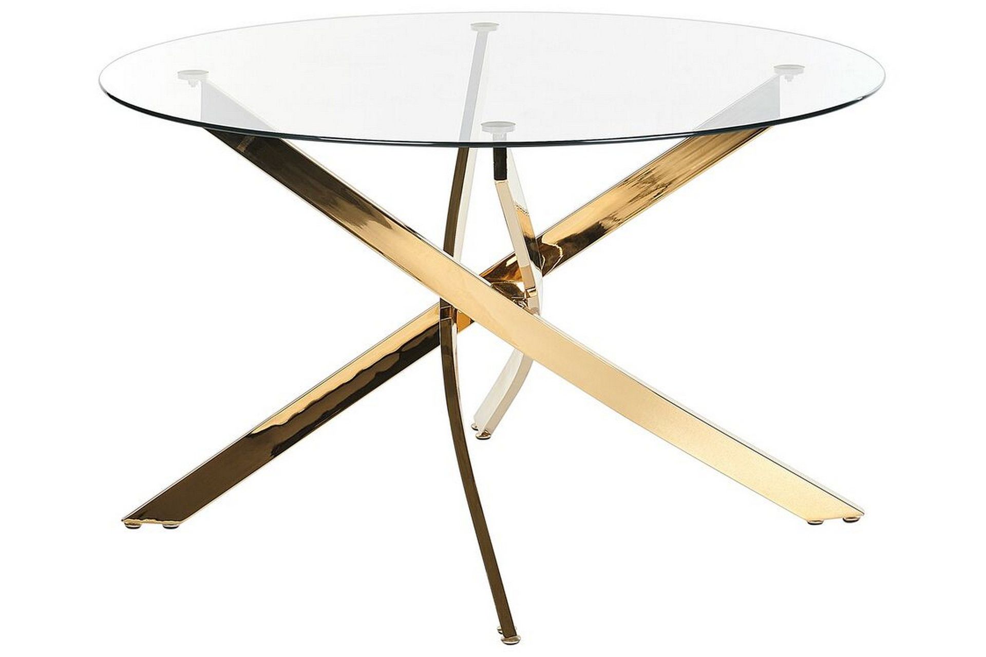 Vincenzo Matbord 120 cm Rund - Transparent/Guld