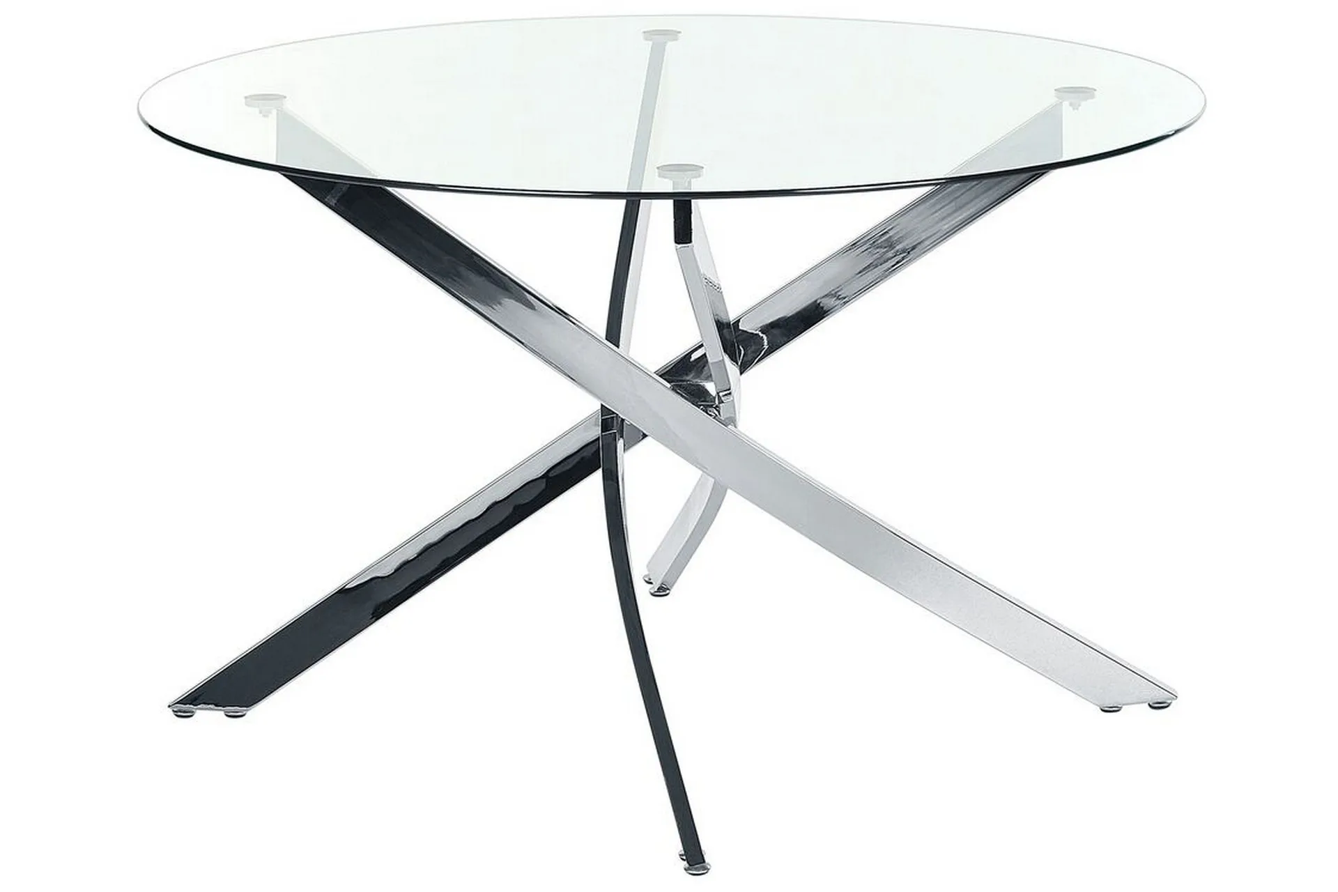 Vincenzo Matbord 120 cm Rund - transparent/Silver