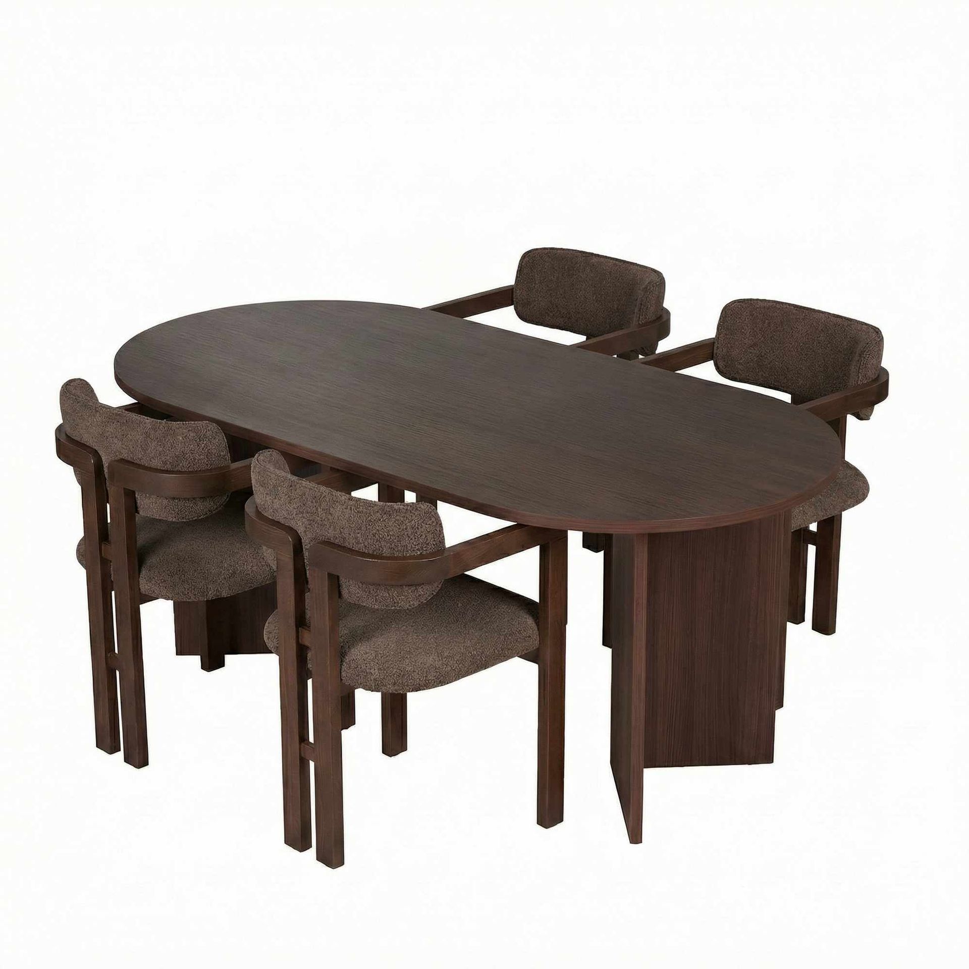 Vintar Matbord- och stolset 180x75x90 cm 5 delar - Milano Valnöt, Mörk valnöt, Brun