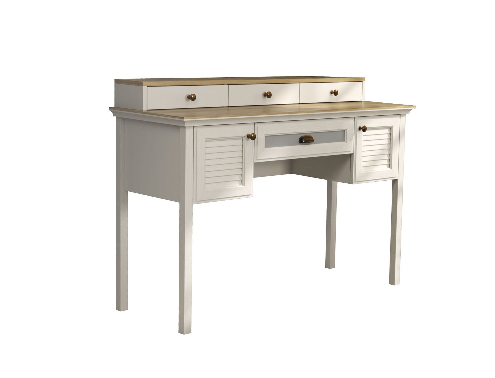 Virena Sminkbord 132 cm - Crème, ek, grå