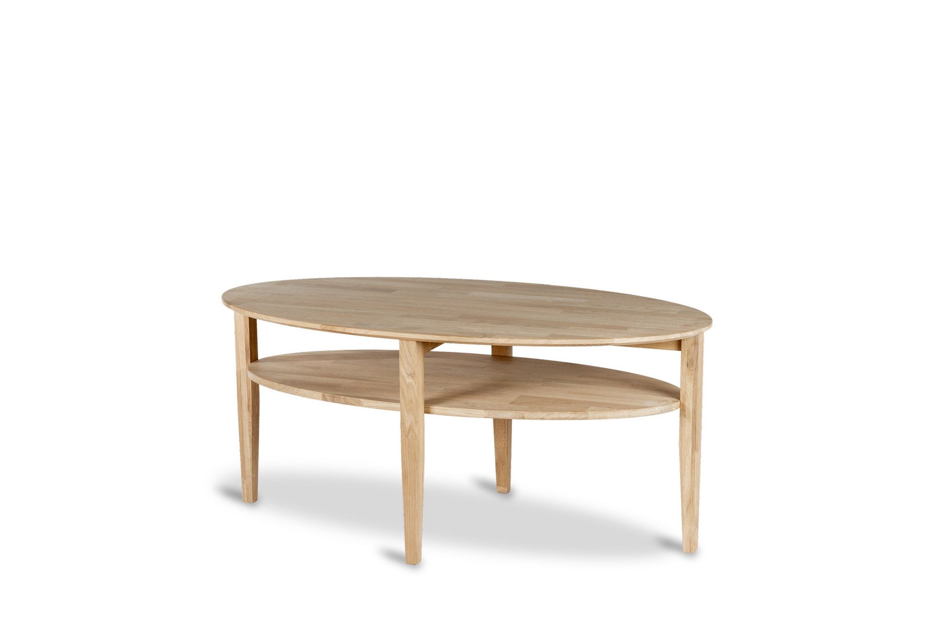 Waterloo Ovalt Soffbord 130x70 cm i massivt tr&auml; - Natur