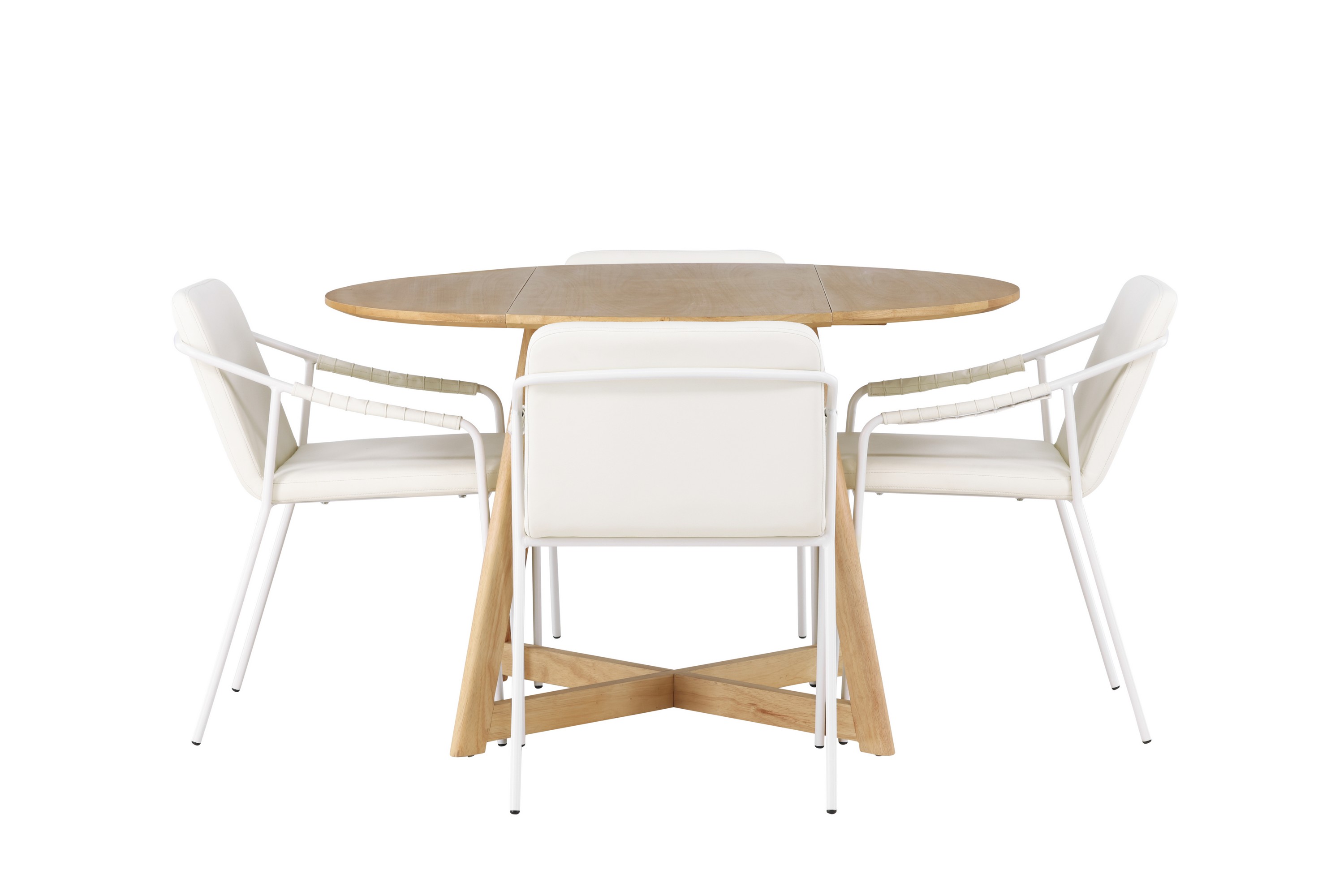 Yakidon Matgrupp 120 cm Rund med 4 Tvista stolar Beige